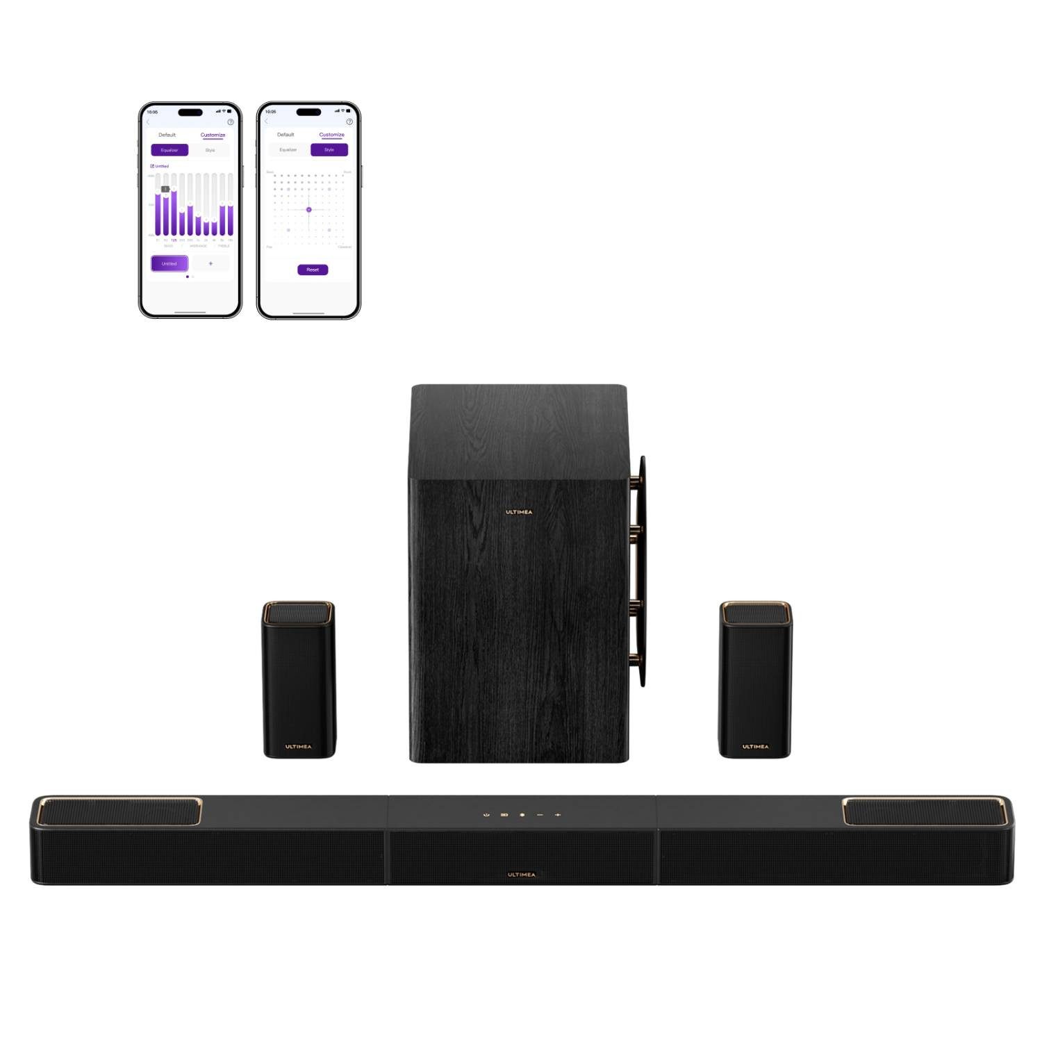 Ultimea Skywave X60 Soundbar 7.1.4-Kanal Dolby Atmos (surround sound system, 840 W, 360° SurroundX Audio, 8'' Subwoofer, heimkino soundsystem)