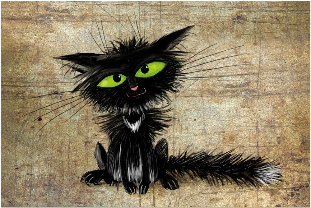 matches21 HOME & HOBBY Fußmatte Türmatte Lustige Katze in 40x60 cm als Fussabtreter, rechteckig, Höhe: 5 mm, Rutschfester Türvorleger für innen als waschbare Schmutzfangmatte