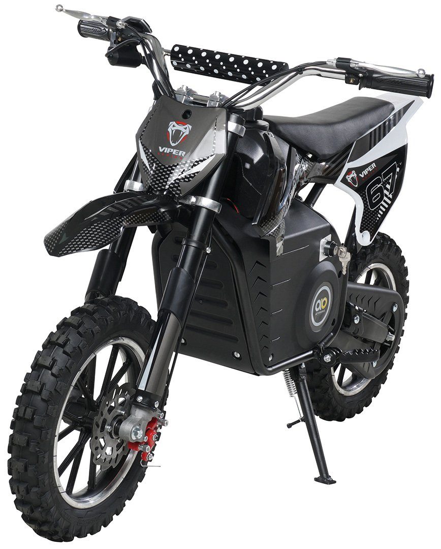 Actionbikes Motors Elektro-Kindermotorrad Kinder Crossbike Viper 1000 W Elektro - 3 Stufen - bis 25 km/h, Belastbarkeit 60 kg, (1-tlg), Mini Dirt-Bike elektro Minicross Pitbike Pocket Bike ab 5 J. - schwarz