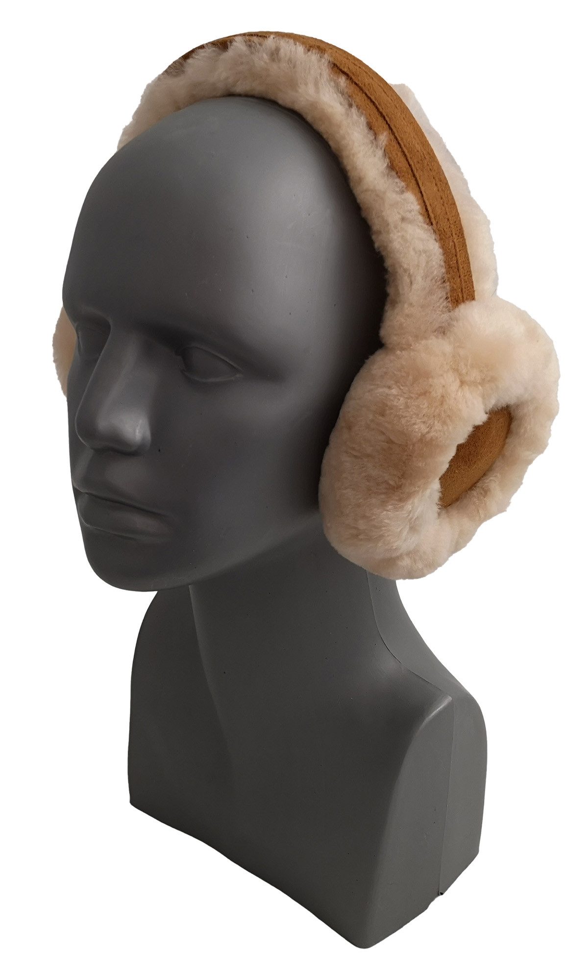 Reissner Lammfelle Ohrenwärmer Kopfbügel Ohrenschützer ULI echtes Merino Lammfell und Veloursleder gefüttert mit weichem Lammfell