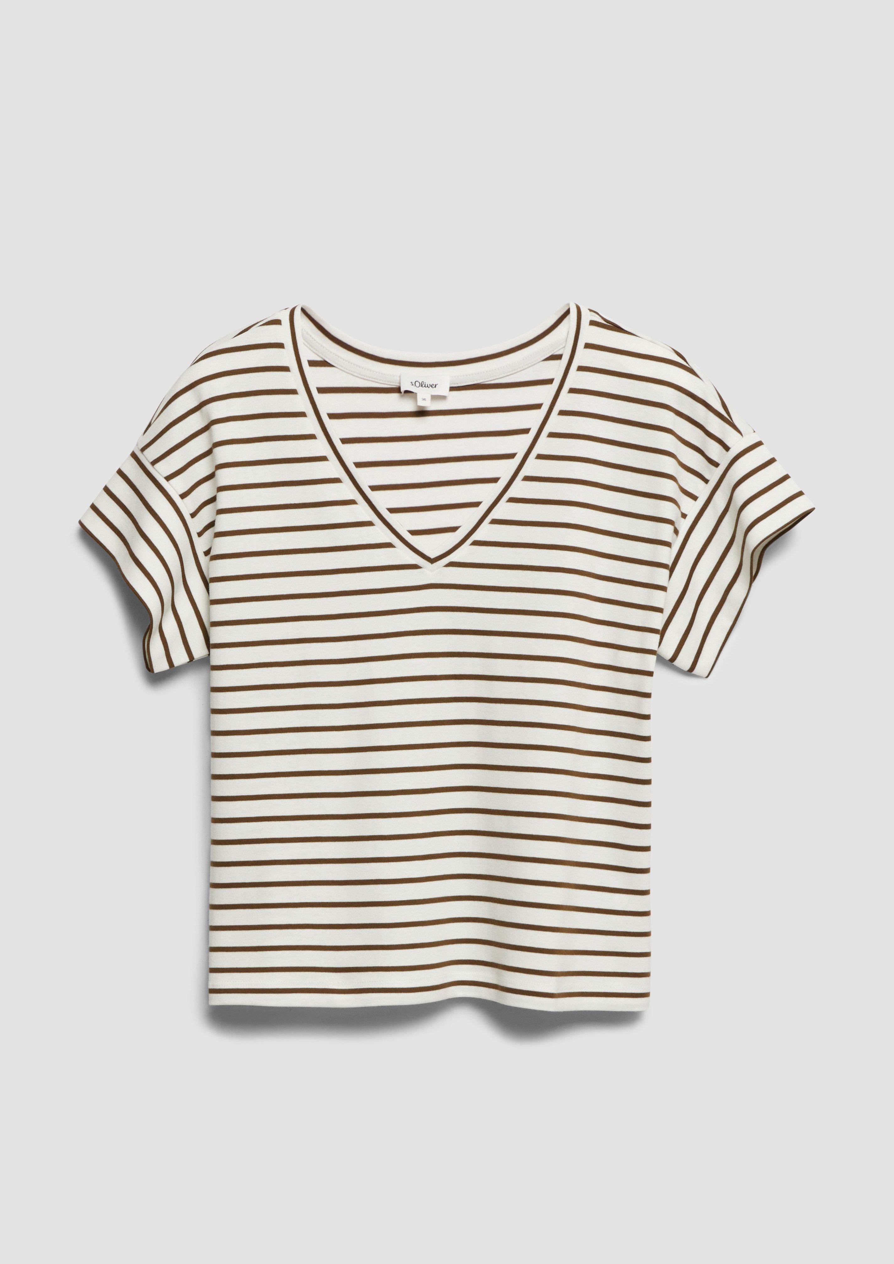 s.Oliver Kurzarmshirt Sommershirt in Streifen-Optik – Bild 3 von 5