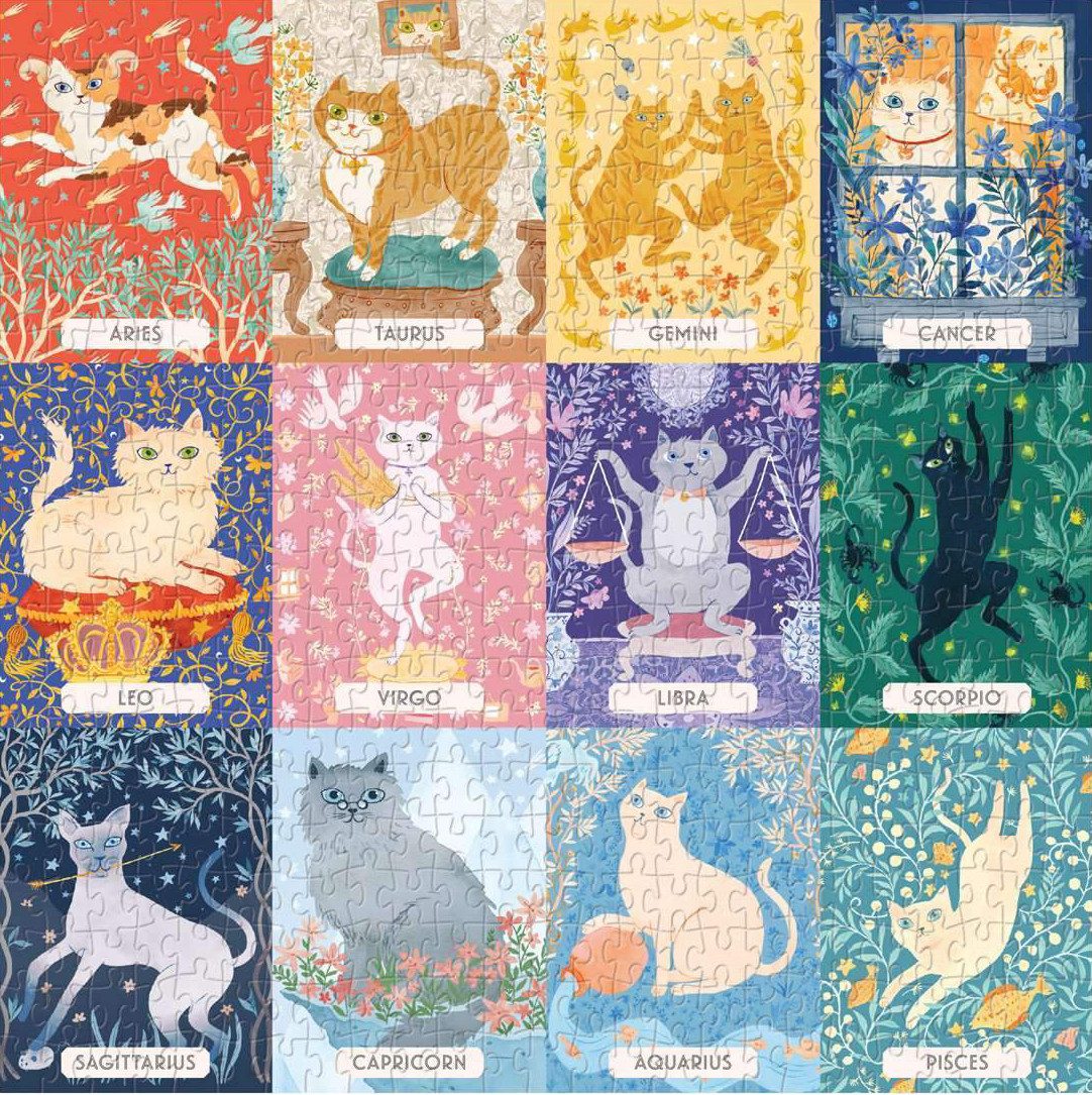 Chronicle Books Puzzle Tierkreiszeichen mit Katzen, Puzzleteile von Chronicle Books