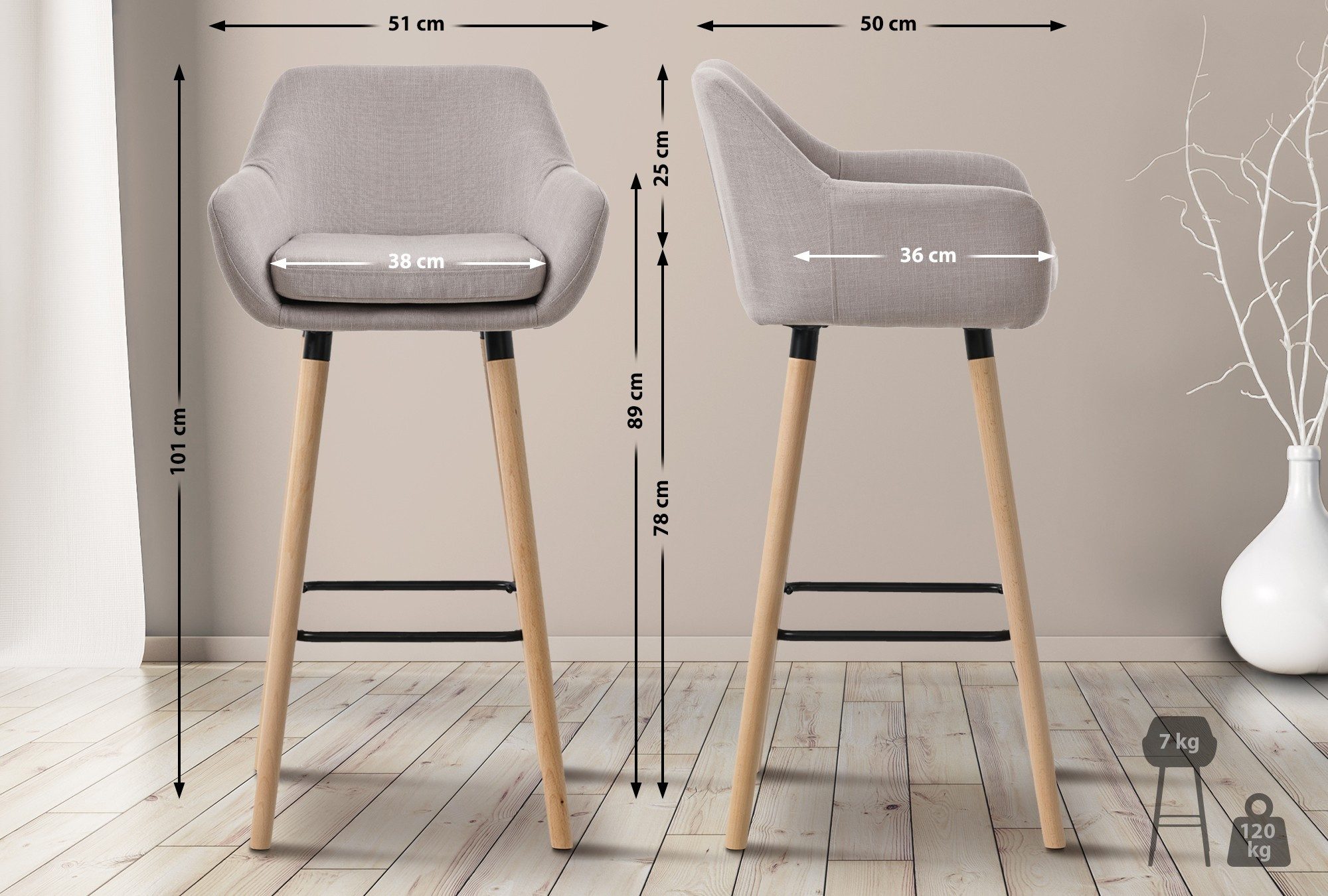 CLP Barhocker Grant (2er Set, 2 günstig online kaufen