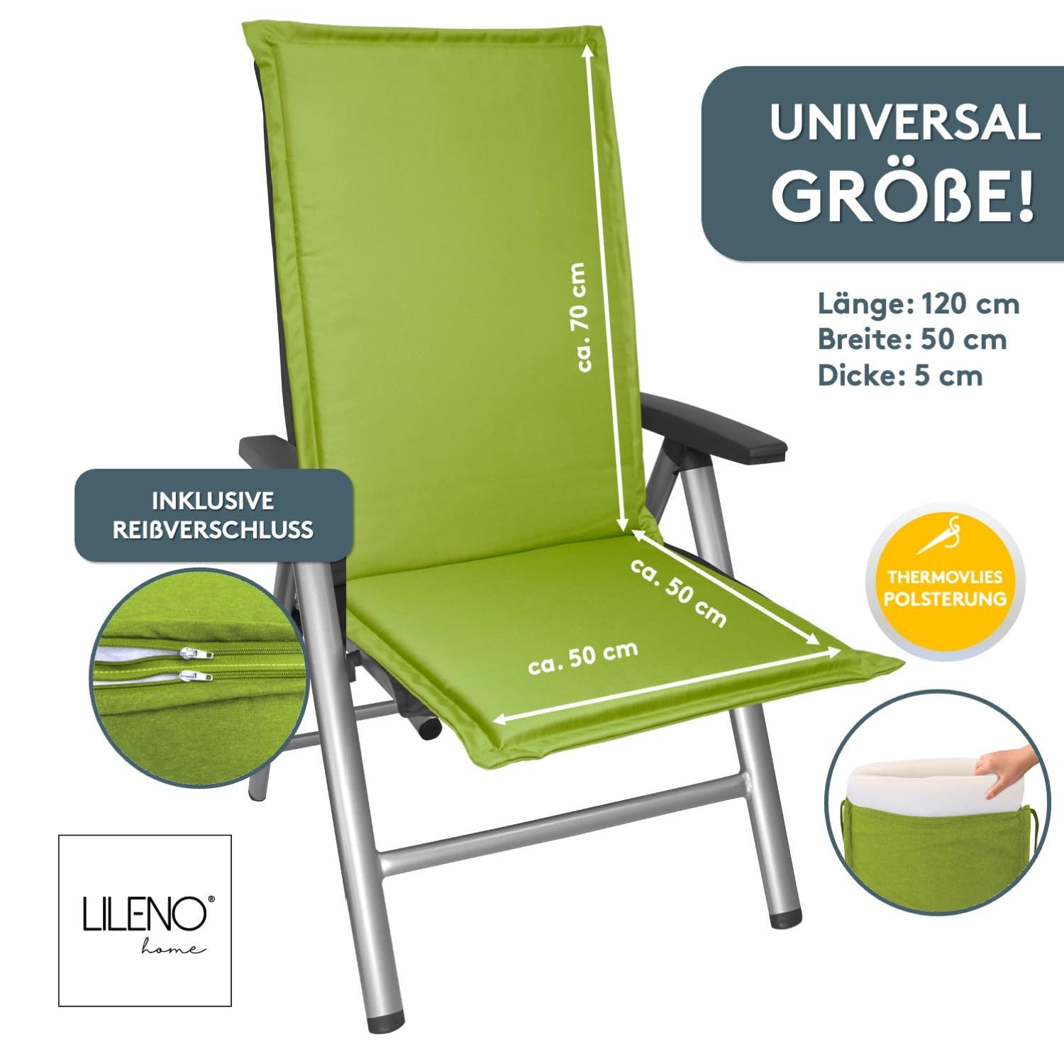 LILENO HOME Hochlehnerauflage Gartenstuhl Auflage, bequeme günstig online kaufen