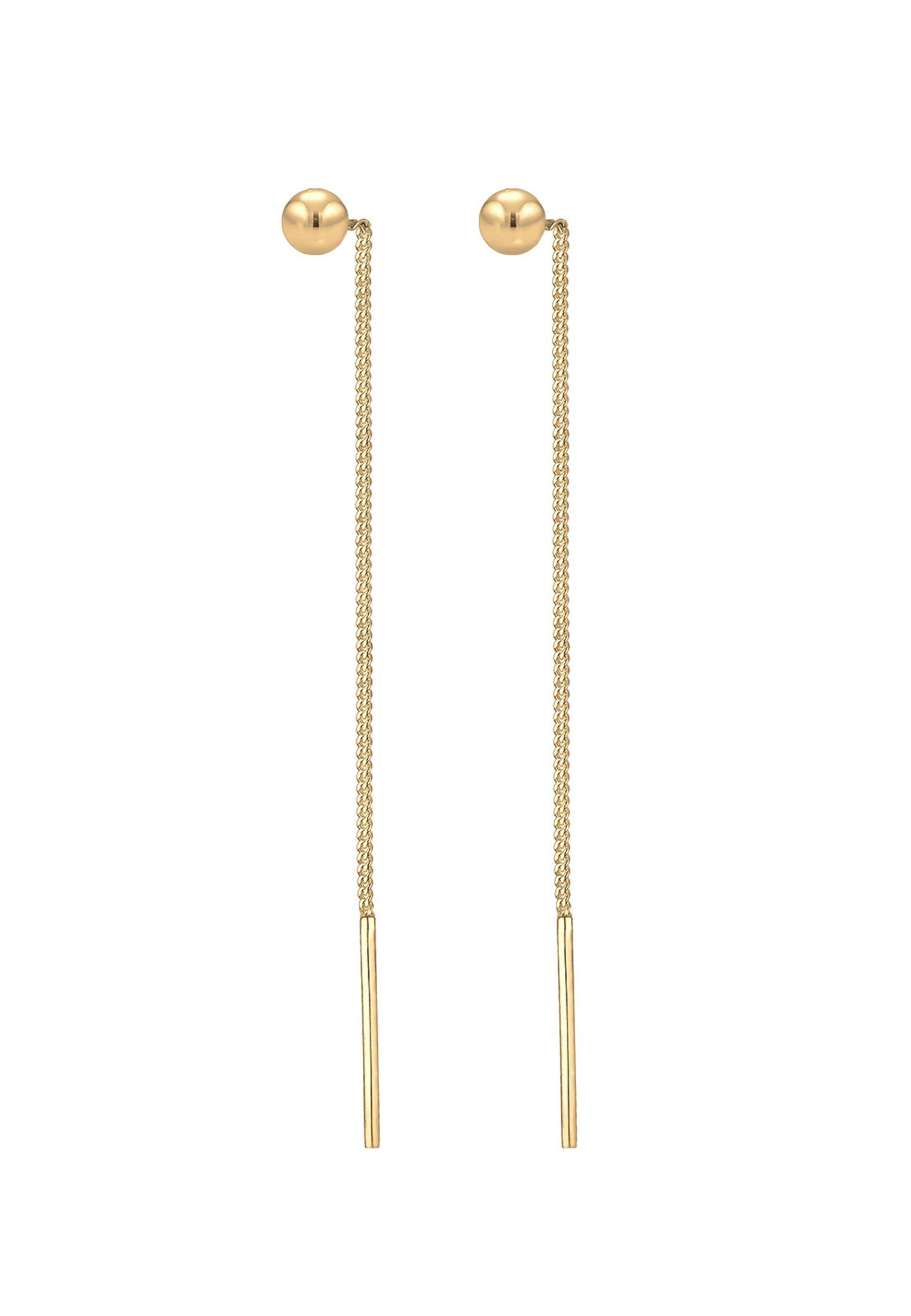 Elli Paar Ohrhänger Geo Kugel Basic Durchzieher Schmuck Geschenk 925 Silber, Geo