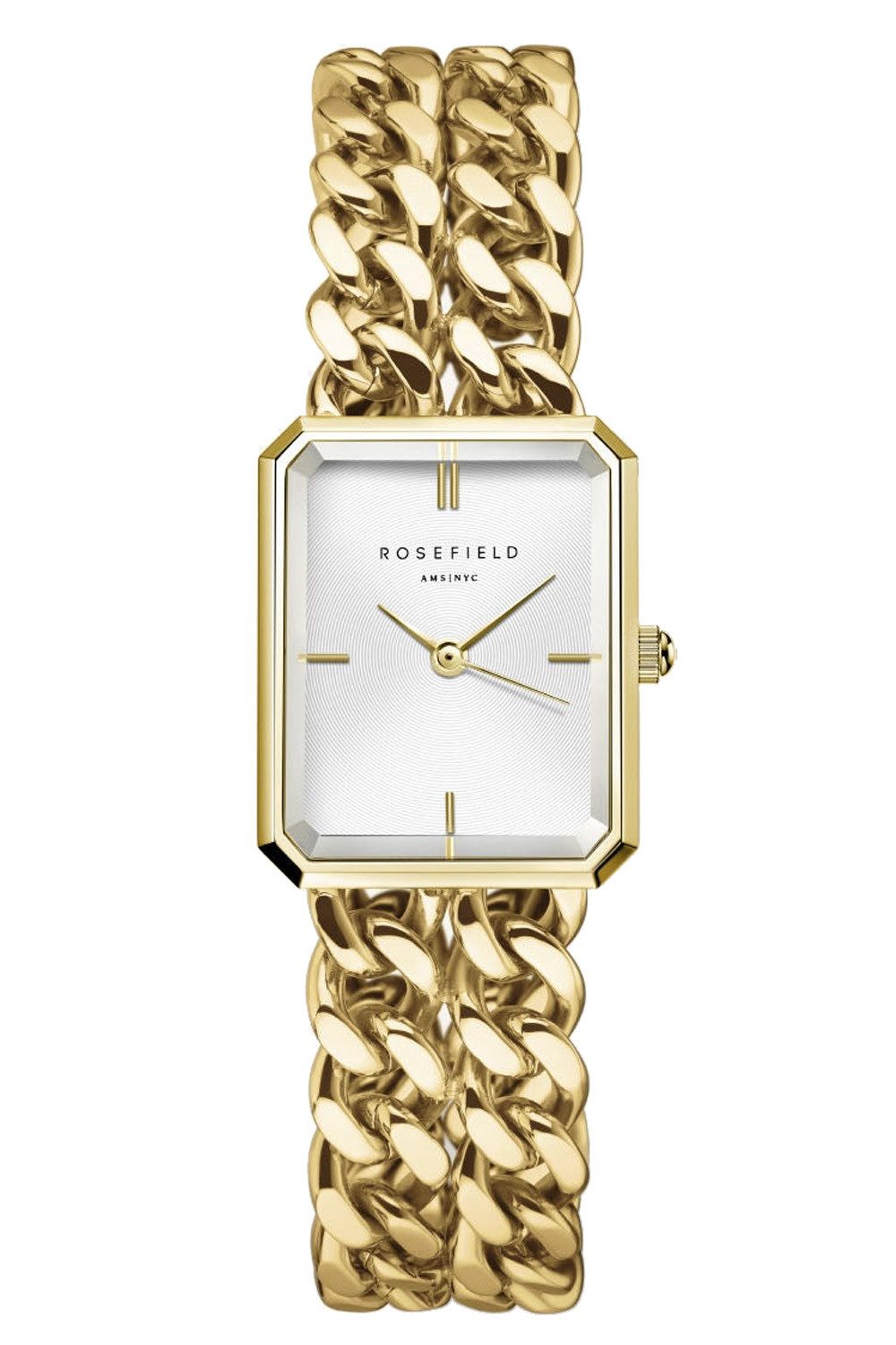 ROSEFIELD Quarzuhr Studio Double Chain Goldfarben günstig online kaufen