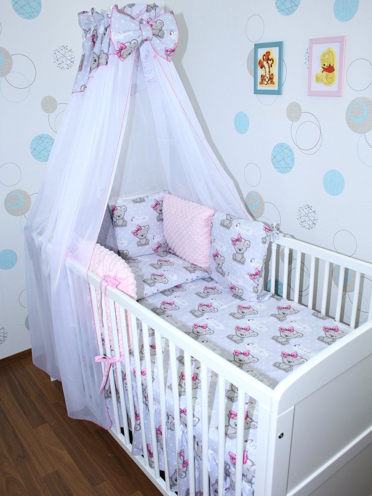 Babybettwäsche Bettwäsche Bettset MINKY - 6 x Kissen -6t -Nestchen Chiffon Himmel -3