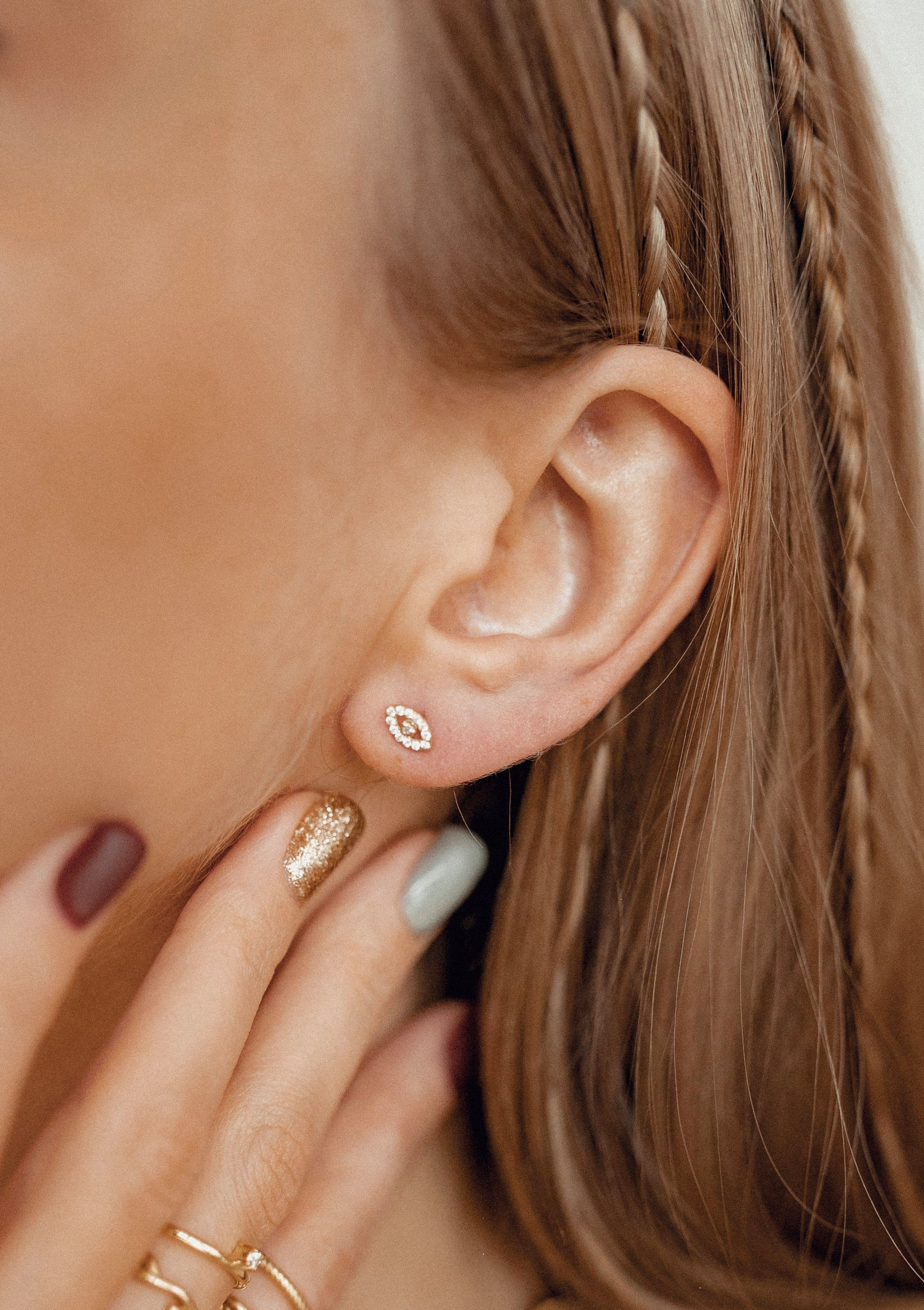 Dear Me Paar Ohrstecker Böses Auge mit Zirkonia, 375 Gold für Damen, Kleine günstig online kaufen