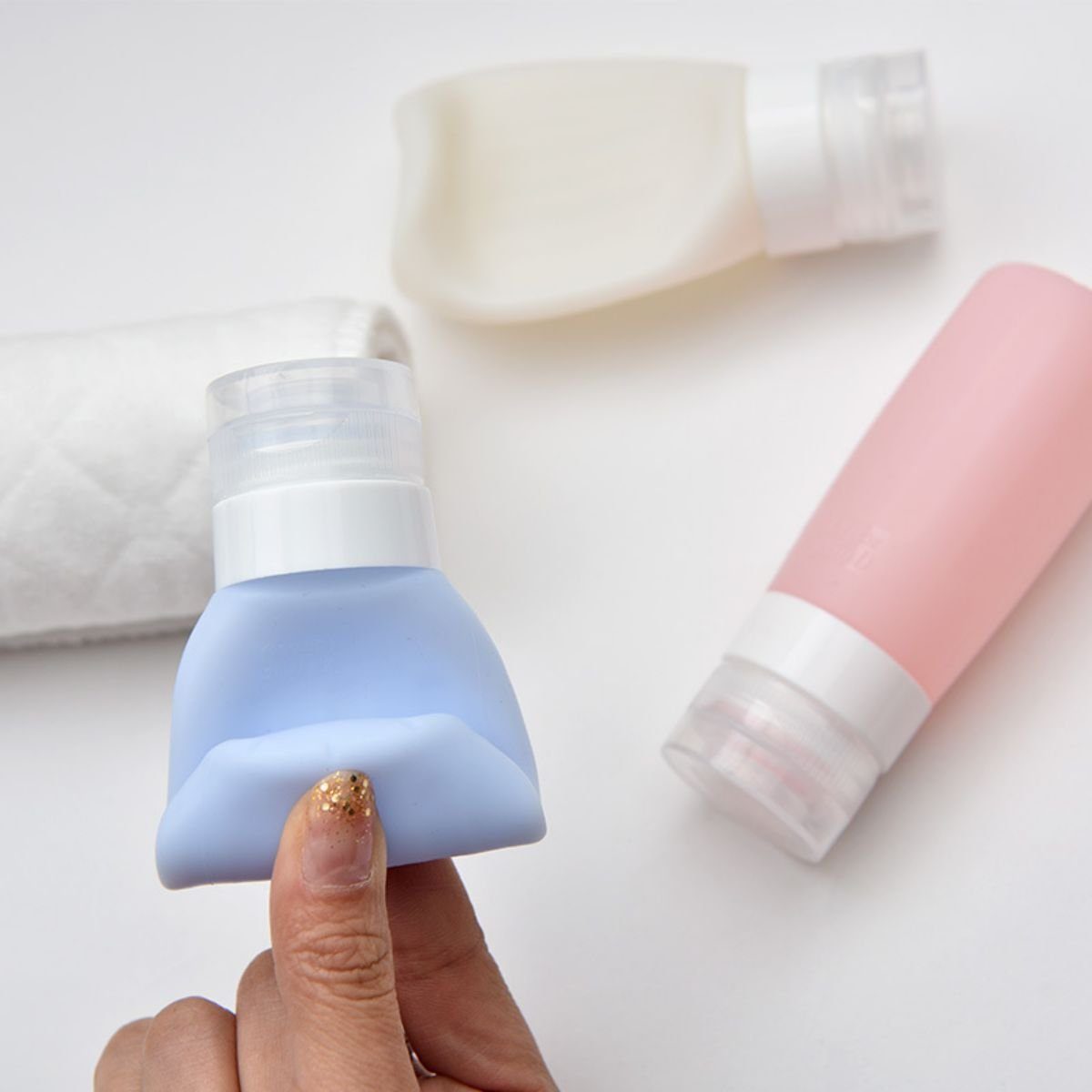 grün Shampoo,Creme + + HAMÖWO rosa blau ml,Silikon,Reise-Röhren,für Reiseflaschen,3Stück,82 Kosmetiktasche