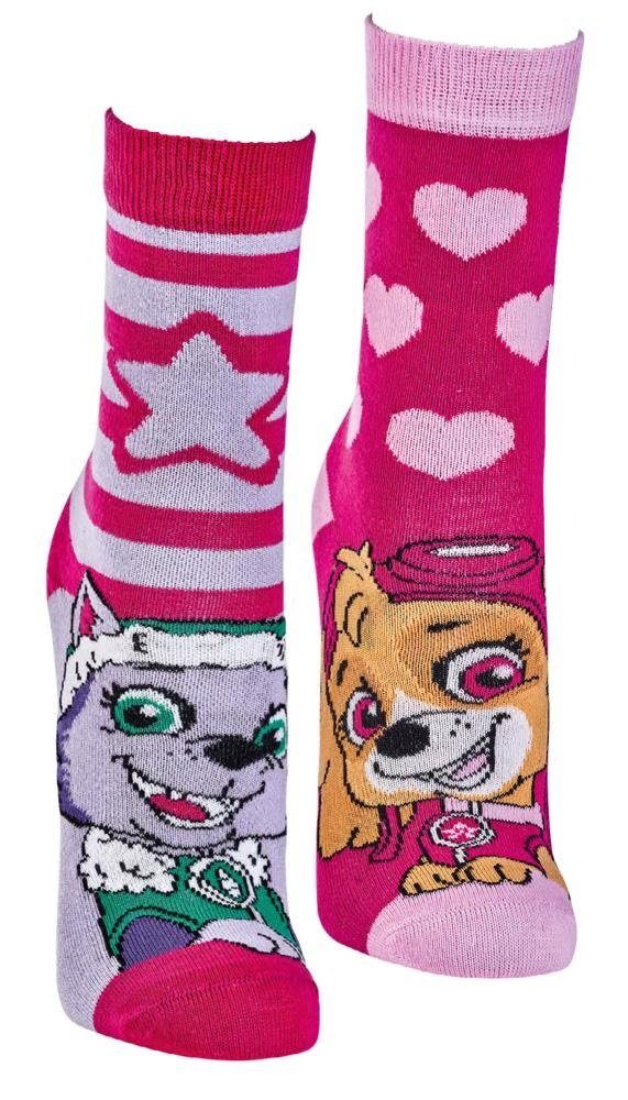 FussFreunde Socken 6 Paar Mädchen verschiedene Lizenz Cartoon, Motive Paw Comic, Kindersocken, Patrol