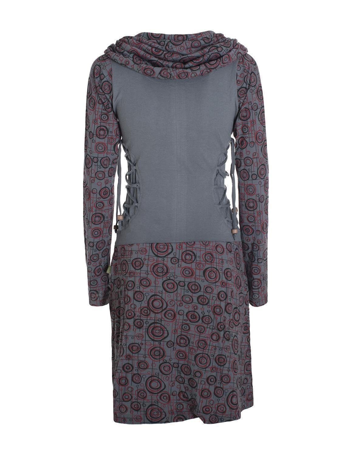 Vishes Jerseykleid Langarm Strickkleid Sweatshirtkleid mit Schnürung Elfen, günstig online kaufen