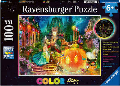 Ravensburger Puzzle Color Star Line, Tanz um Mitternacht, 100 Puzzleteile, leuchtet im Dunkeln; Made in Germany; FSC®- schützt Wald - weltweit