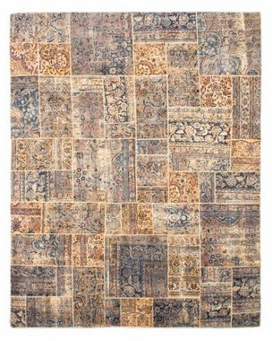 Teppich Patchwork - 303 x 240 cm - mehrfarbig, morgenland, rechteckig, Höhe: 7 mm, Wohnzimmer, Handgeknüpft, Einzelstück mit Zertifikat