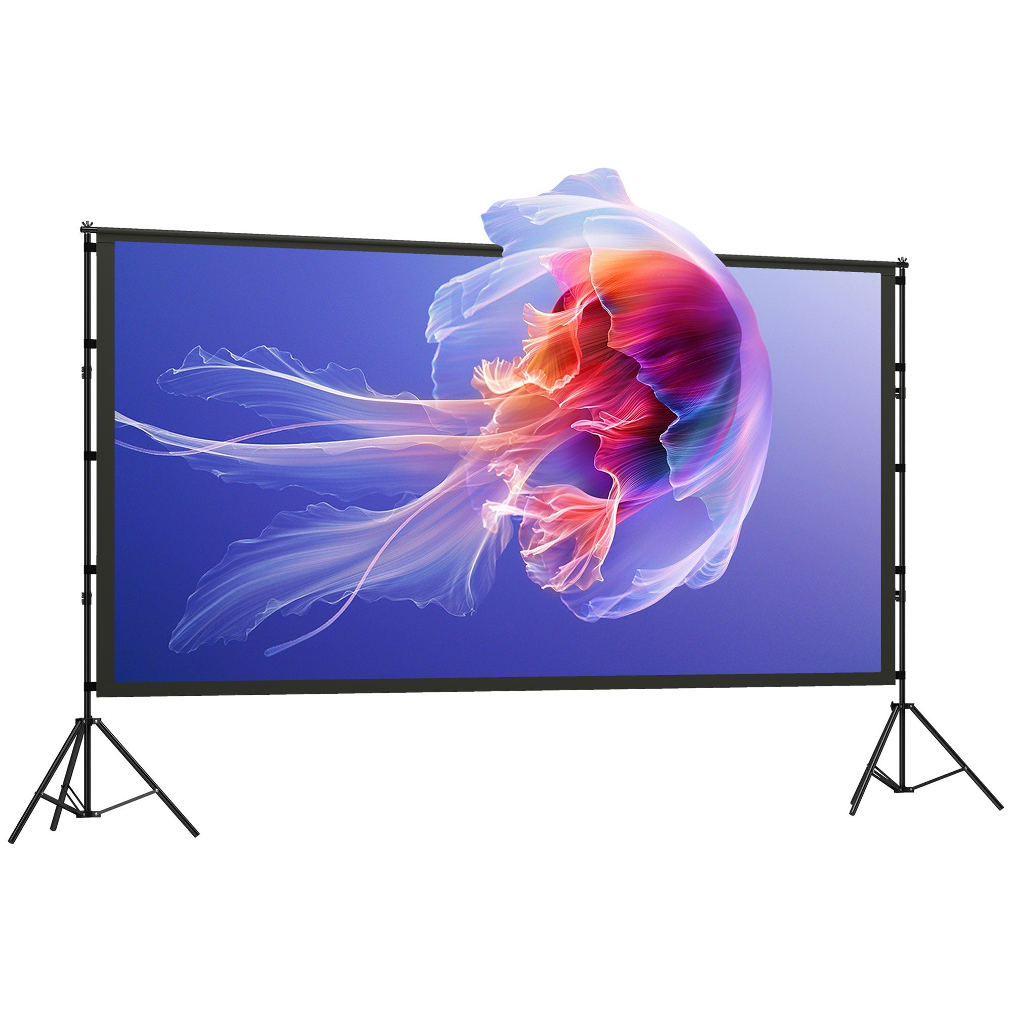 Novzep Leinwand 100 Zoll 16:9 HD 4K/8K Projektor-Leinwand mit Ständer, tragbare