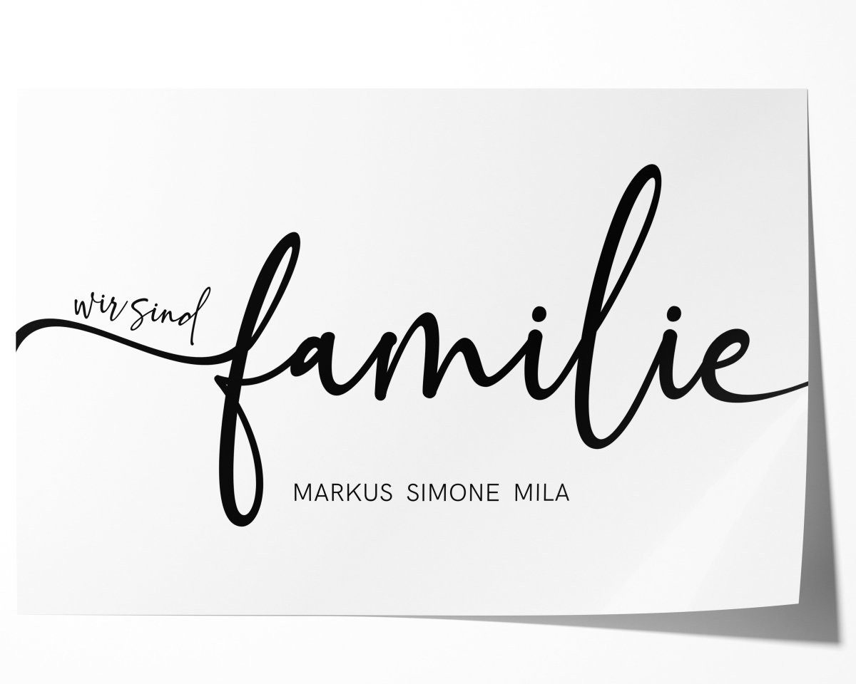JUSTGOODMOOD Poster Familienposter mit Namen Personalisiertes Familienbild Geschenkidee fü, (1 St)