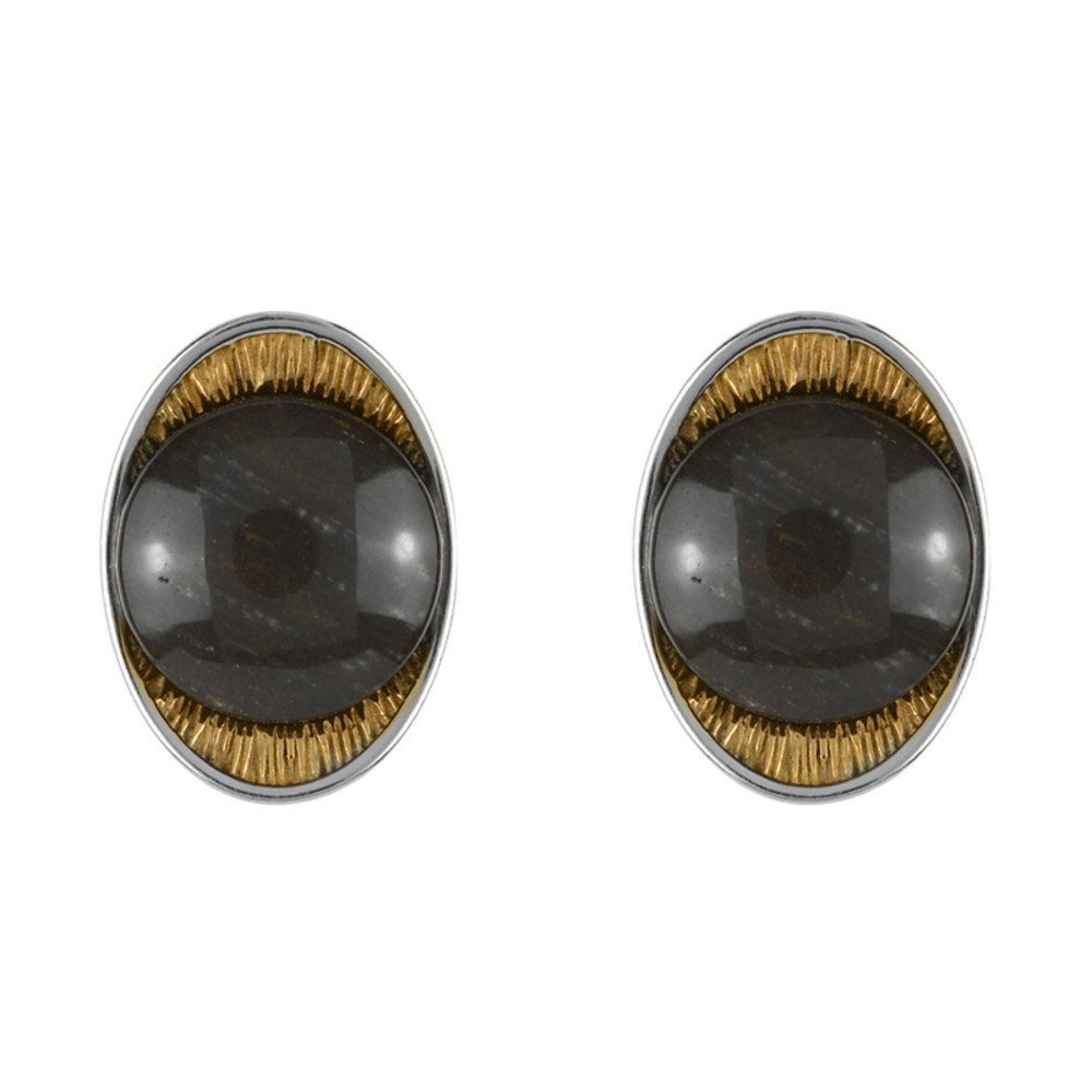 Cavill Ohrring-Set Cavill Damen Ohrringe 925 Sterlingsilber, 4,62 ct, Holz Cabochons (2-tlg)