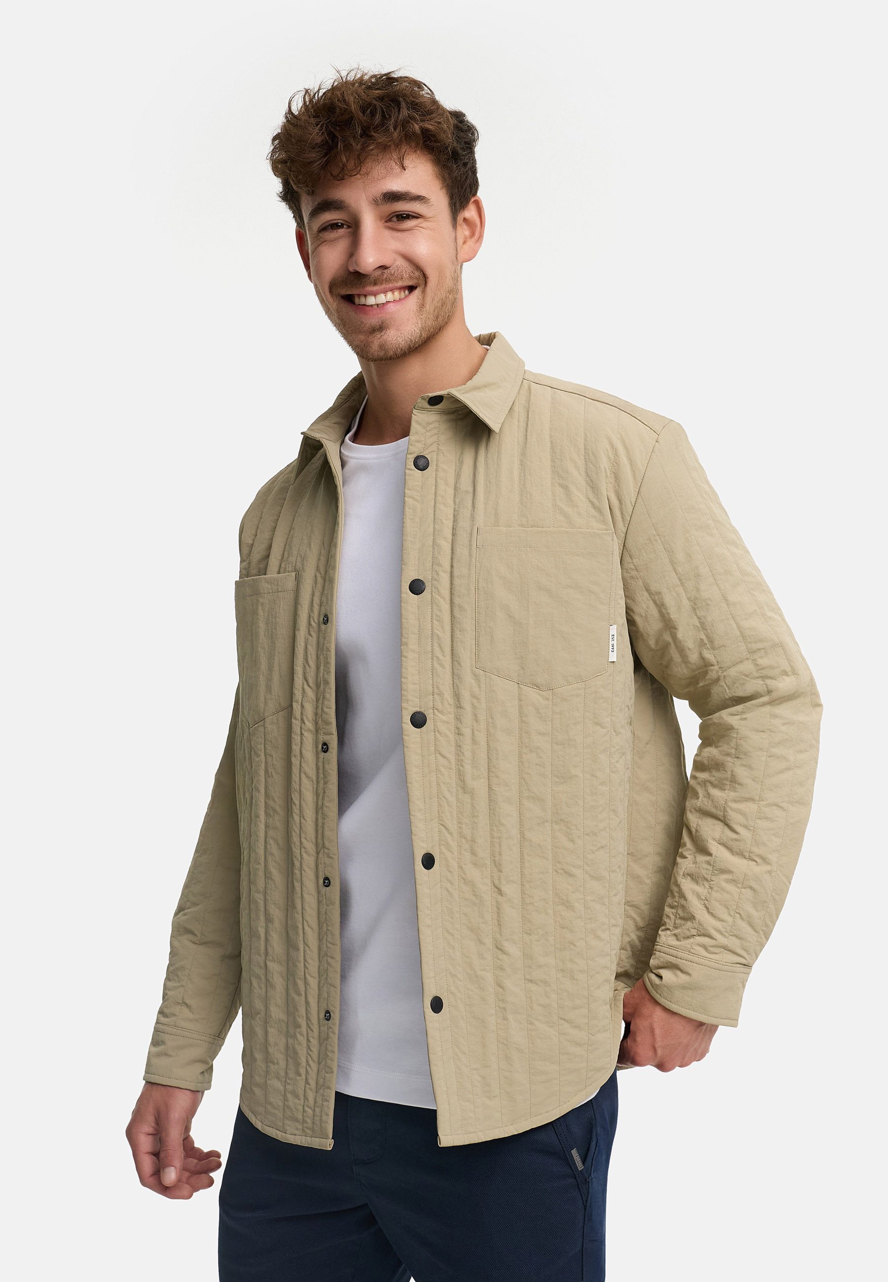 Indicode Sommerjacke Herren INHully Übergangsjacke mit klassischem Hemdkragen