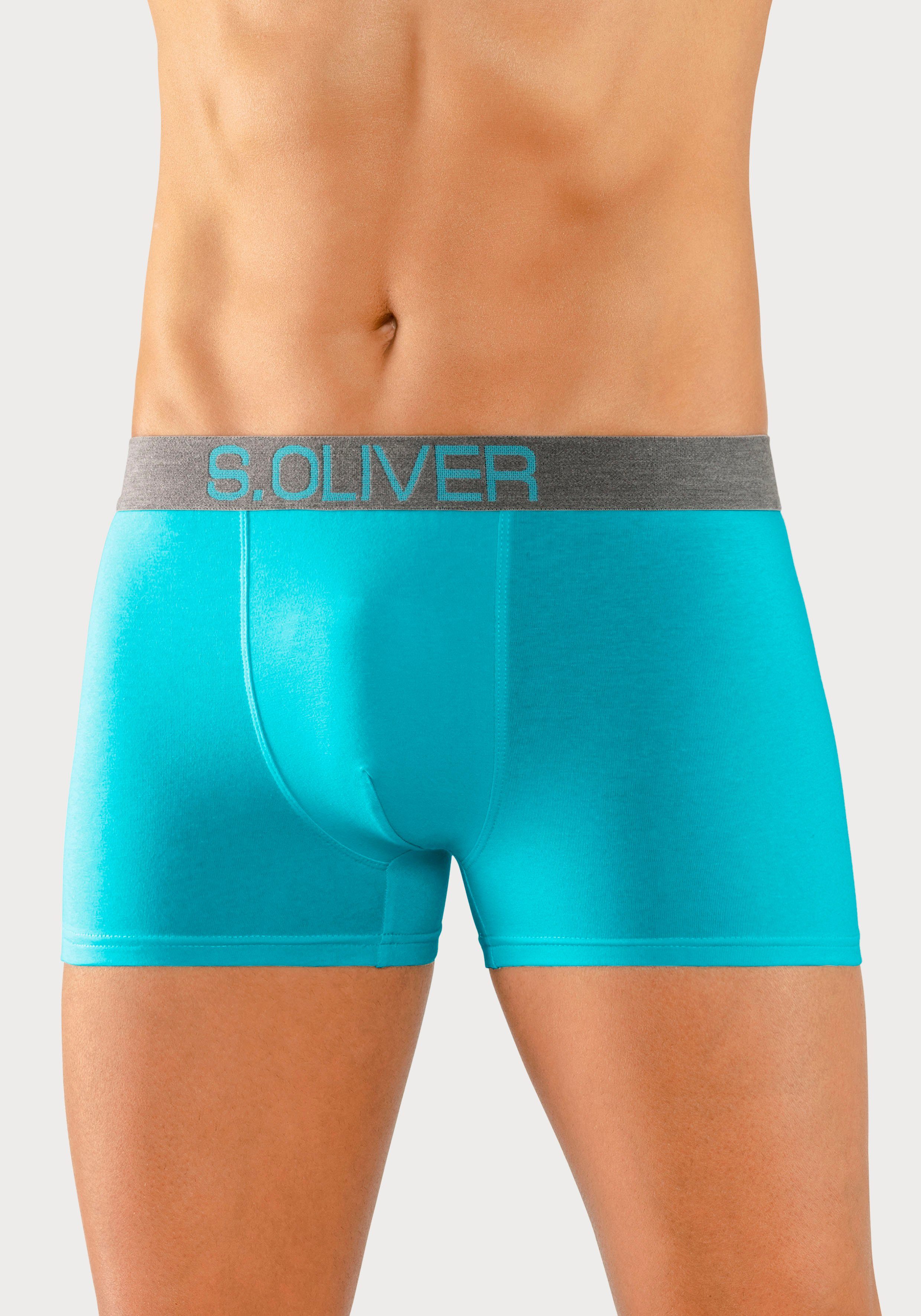 s.Oliver Boxer Boxershorts für Herren (Packung, 4-St) mit kontrastfarbenem Webbund