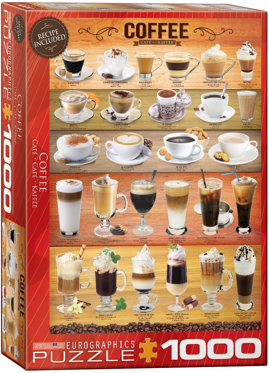 Puzzle 1000 Teile Puzzle - Puzzle - Duftende Kaffee Variationen, Puzzleteile