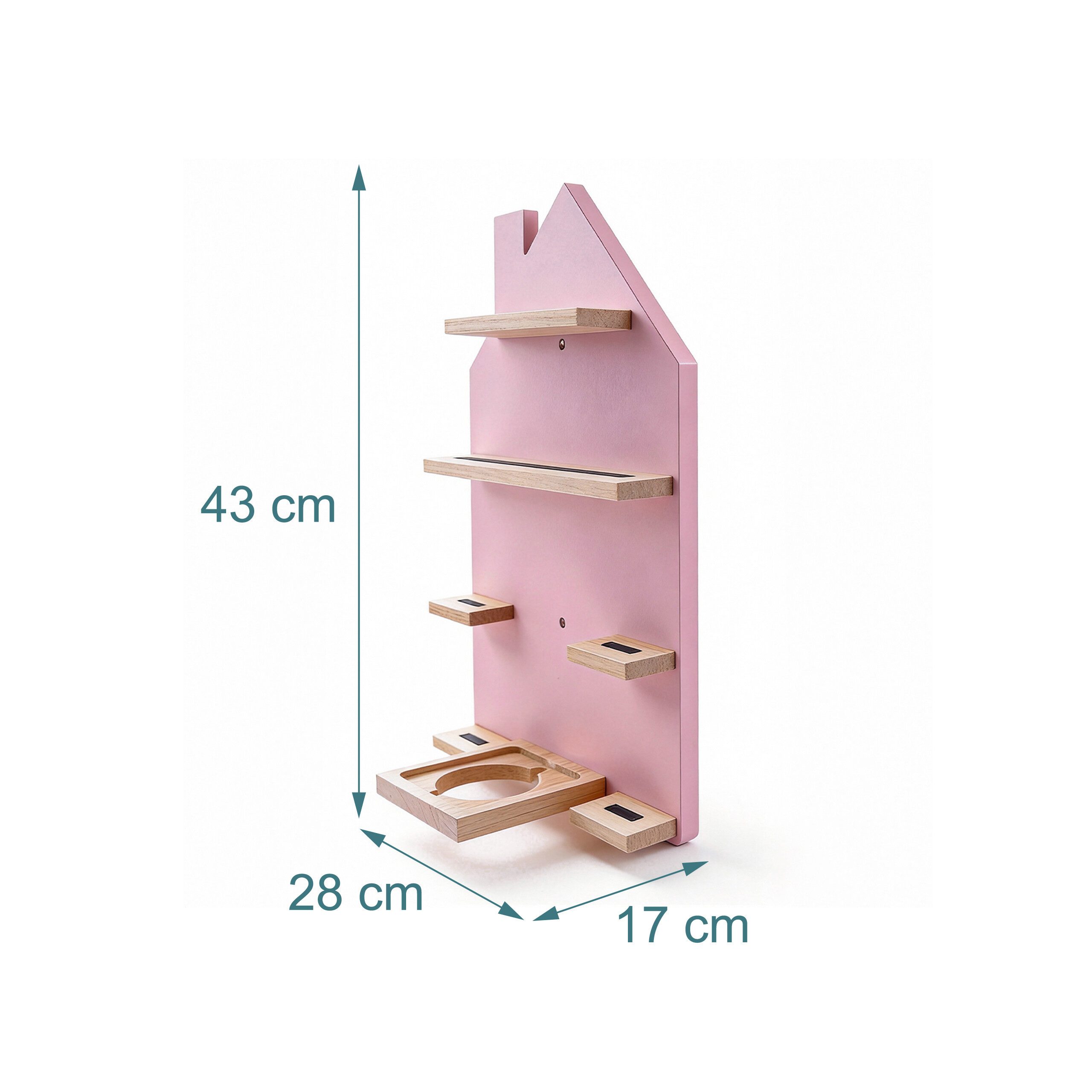 relaxdays Kinderregal Toniebox Regal Haus, 1-tlg., rosa. – Bild 4 von 5
