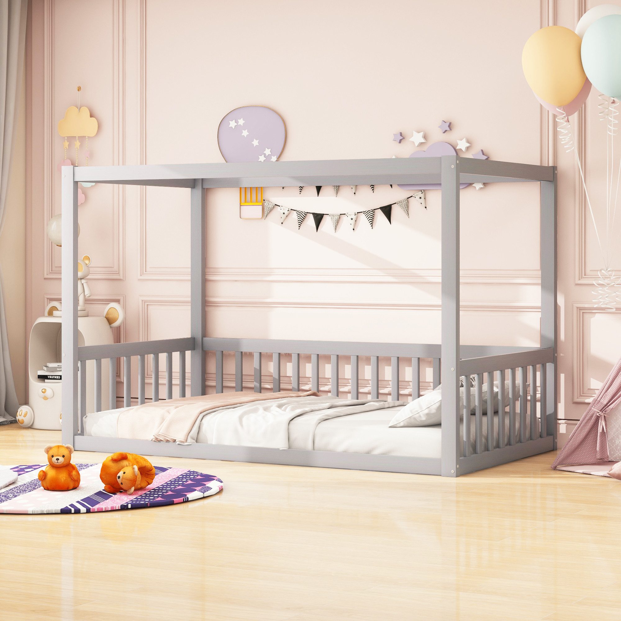 Flieks Kinderbett, Einzelbett Bodenbett 90x200cm ohne günstig online kaufen