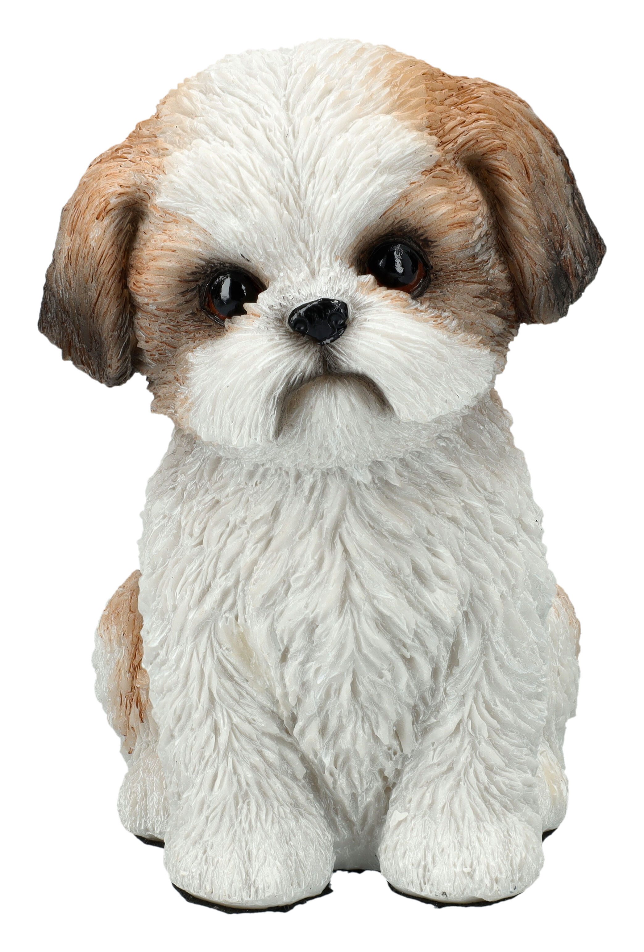 Figuren Shop GmbH Dekofigur Deko Hund - Shi Tzu Welpe Figur - Hündchen Hundefigur Baby Dekofigur