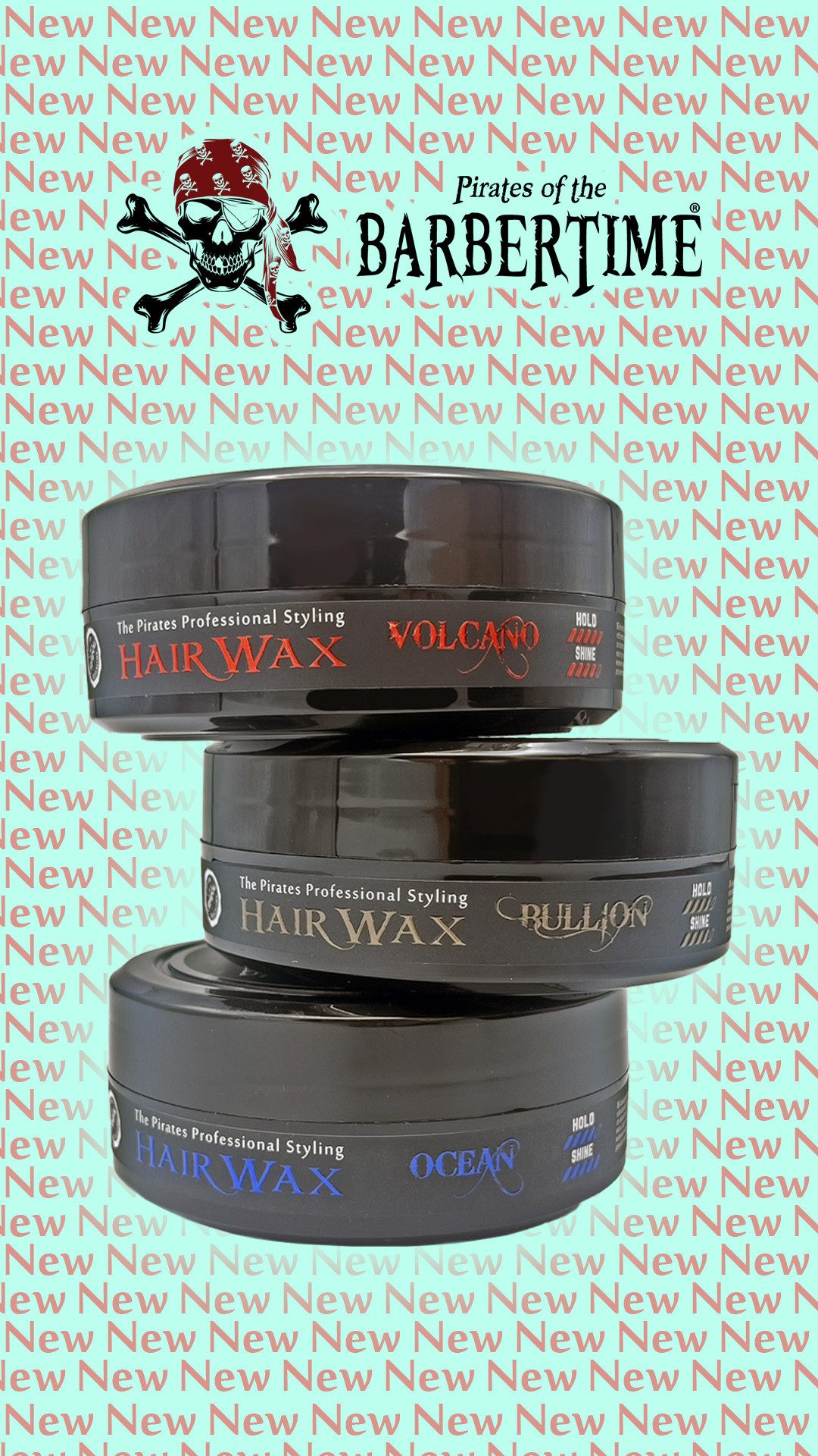 BARBERTIME Haarwachs 6x Haarwachs Hair Wax Styling Wax 150ml Volcano, 6-tlg.