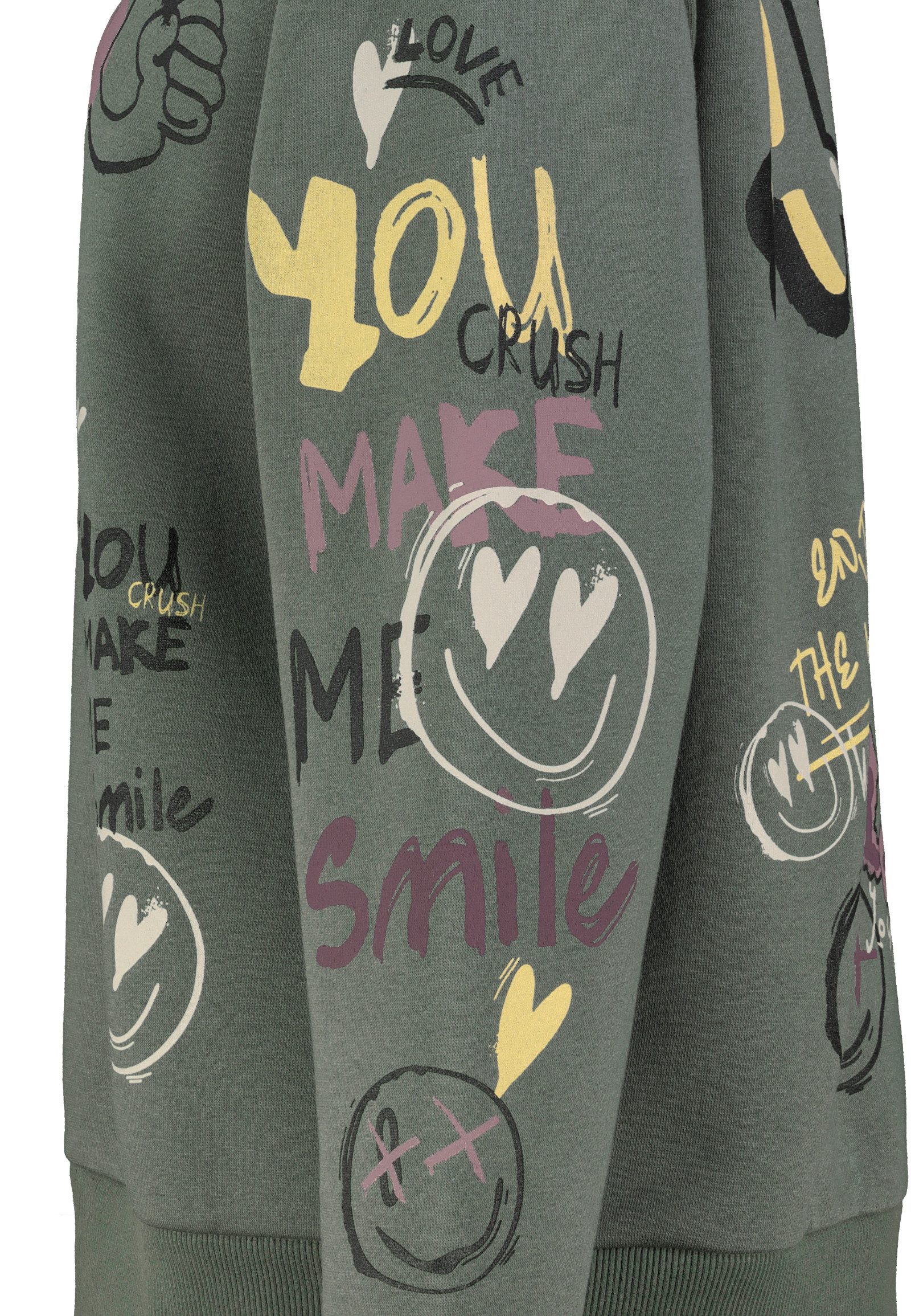 SUBLEVEL Sweatshirt Damen Pullover langarm im Alloverprint Sweater, Sweatpullover