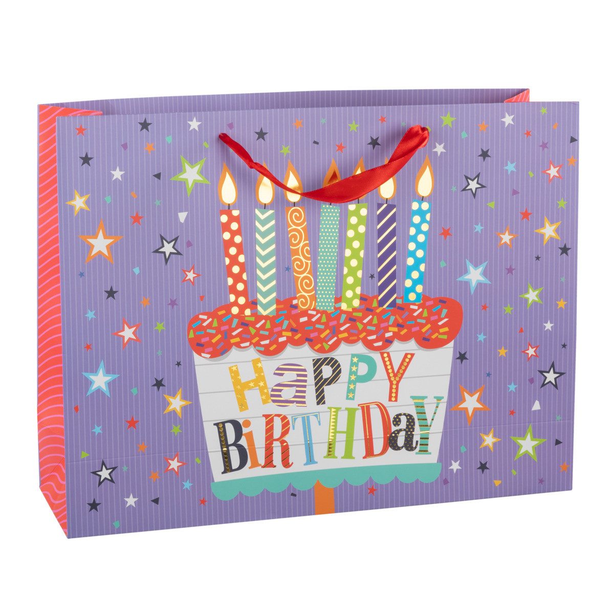 Idena Tragetasche Geschenktasche - Geburtstag, Kerzen, Landscape, 37 x 28,5 x 10,6 cm