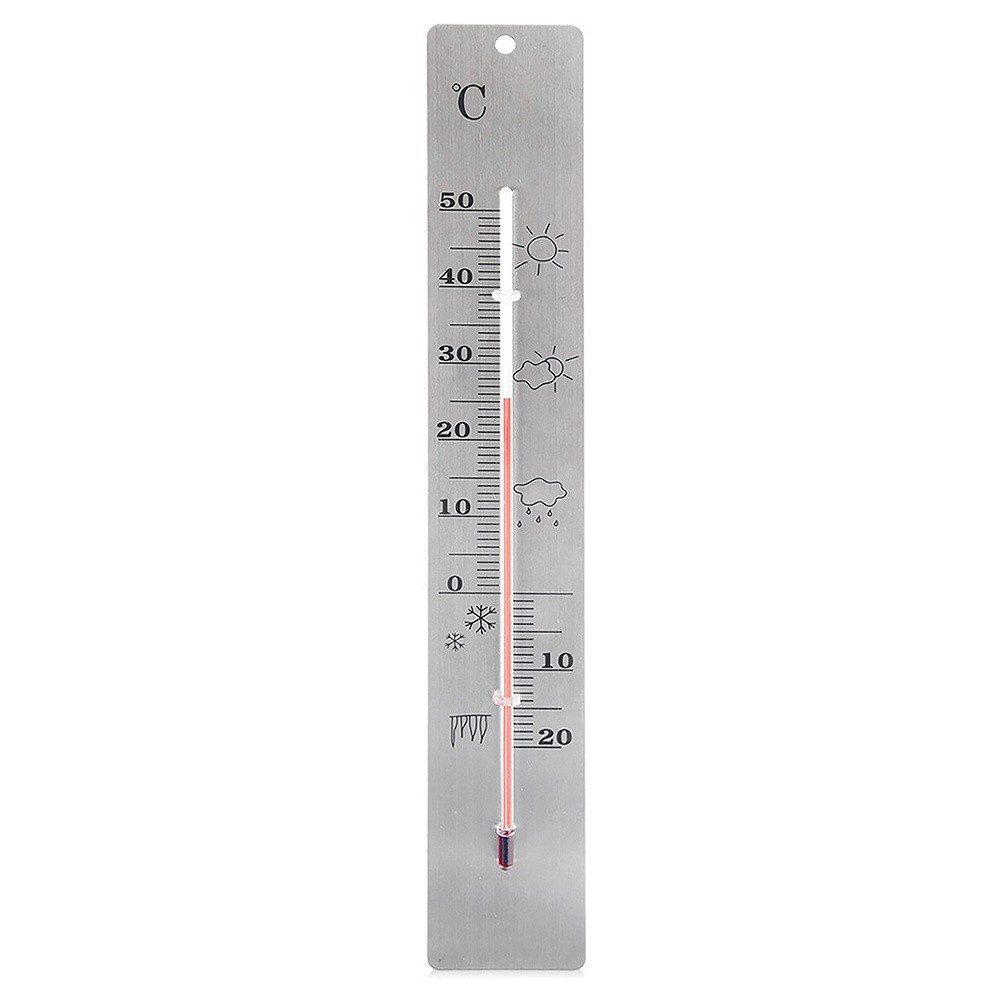 Orion Group Gartenthermometer Thermometer Aussen 28 cm Stahl analog für innen, 1-tlg., rostfrei, für innen & außen, keine Quecksilberfüllung