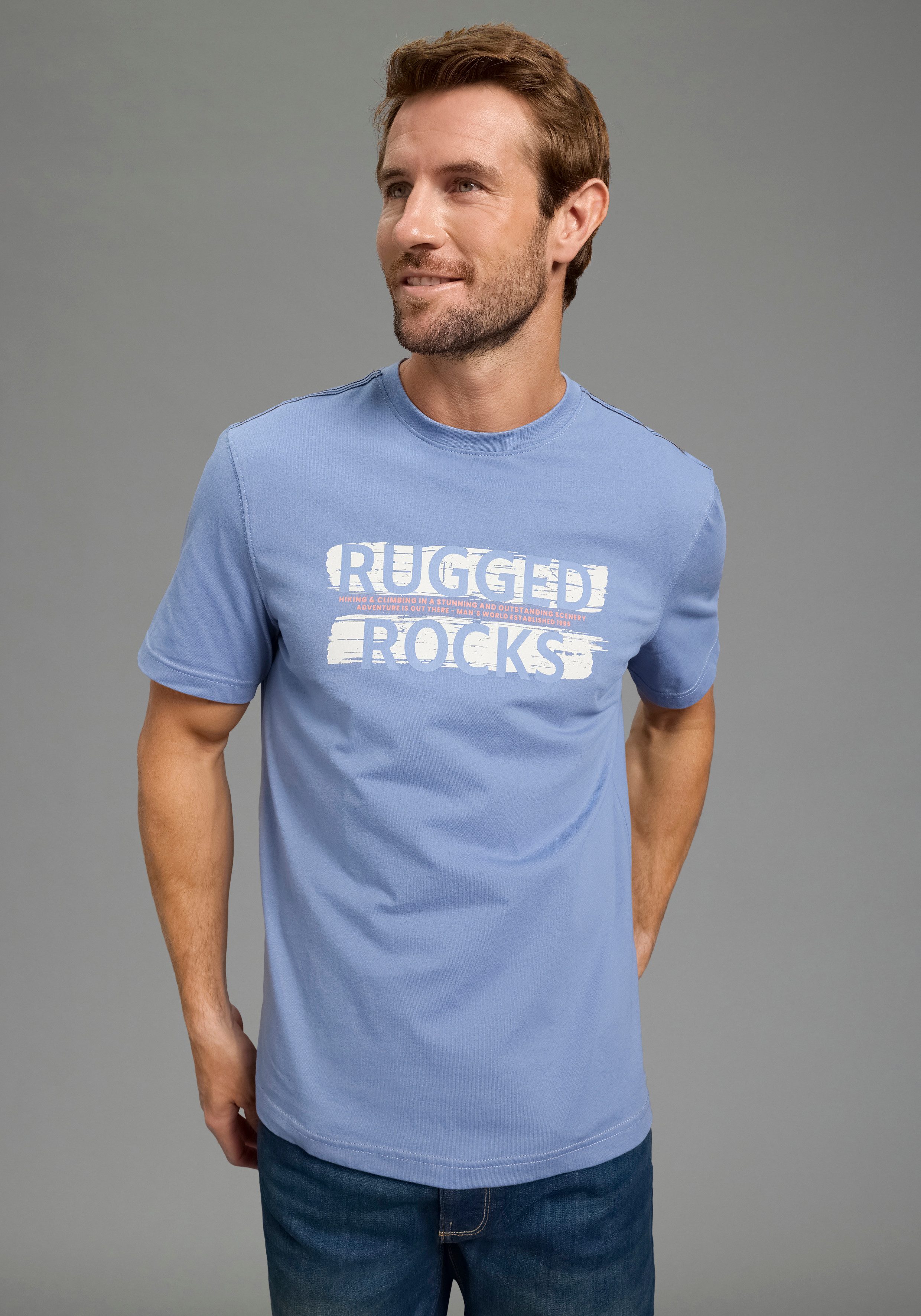 Man's World Rundhalsshirt casual Stil, Kurzarm, normale Passform, bedruckt – Bild 3 von 5