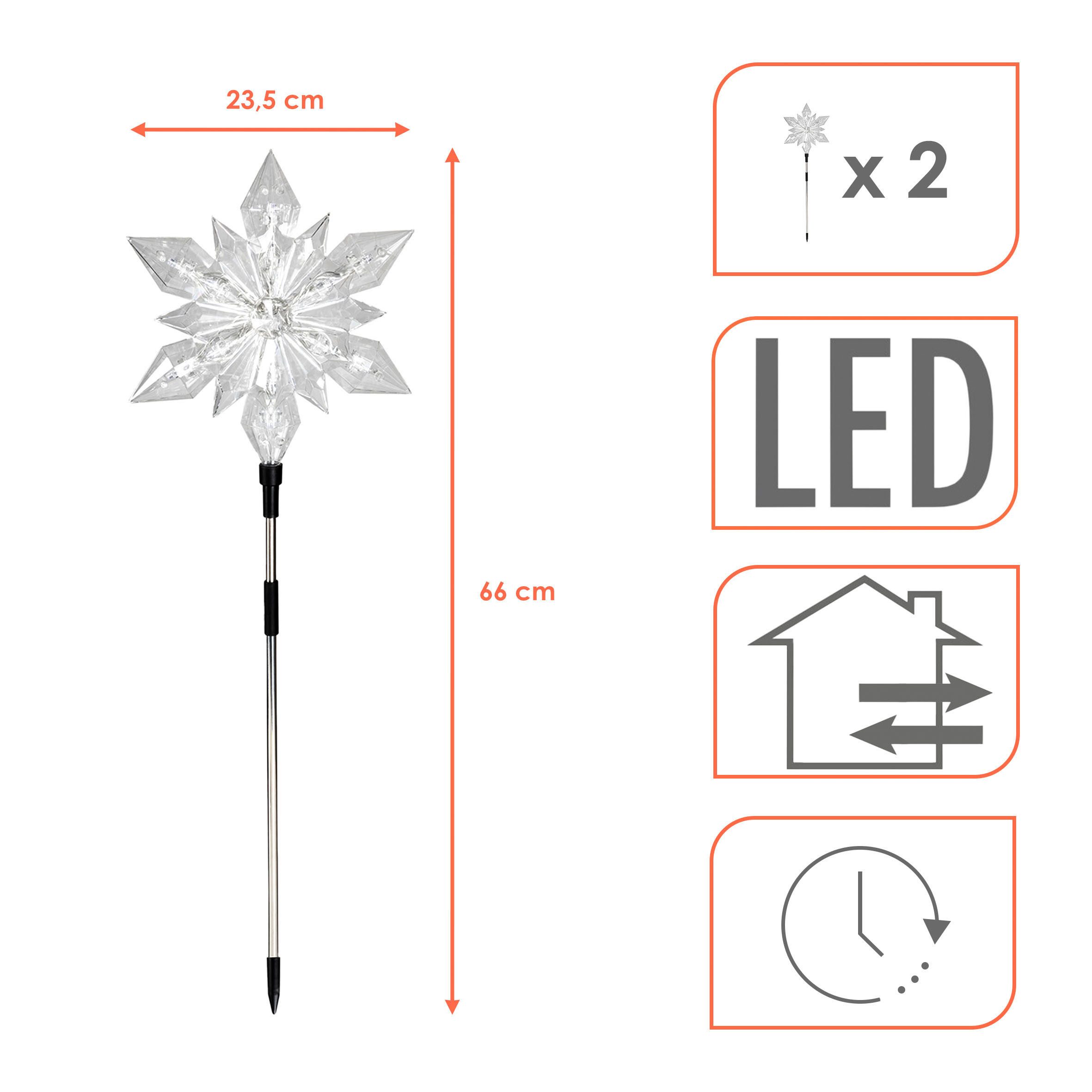 Spetebo Gartenstecker LED Stern mit Timer (Set, 1-St., 2 Sterne) mit Timer günstig online kaufen