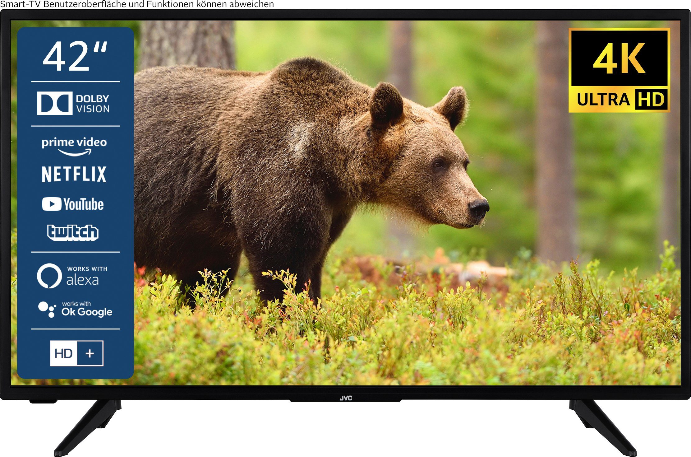 JVC LT-42VU3155 LED-Fernseher (106 cm/42 Ultra inklusive) HD, TV, Dolby 6 Zoll, Smart Triple-Tuner, Monate HD+ 4K HDR Vision