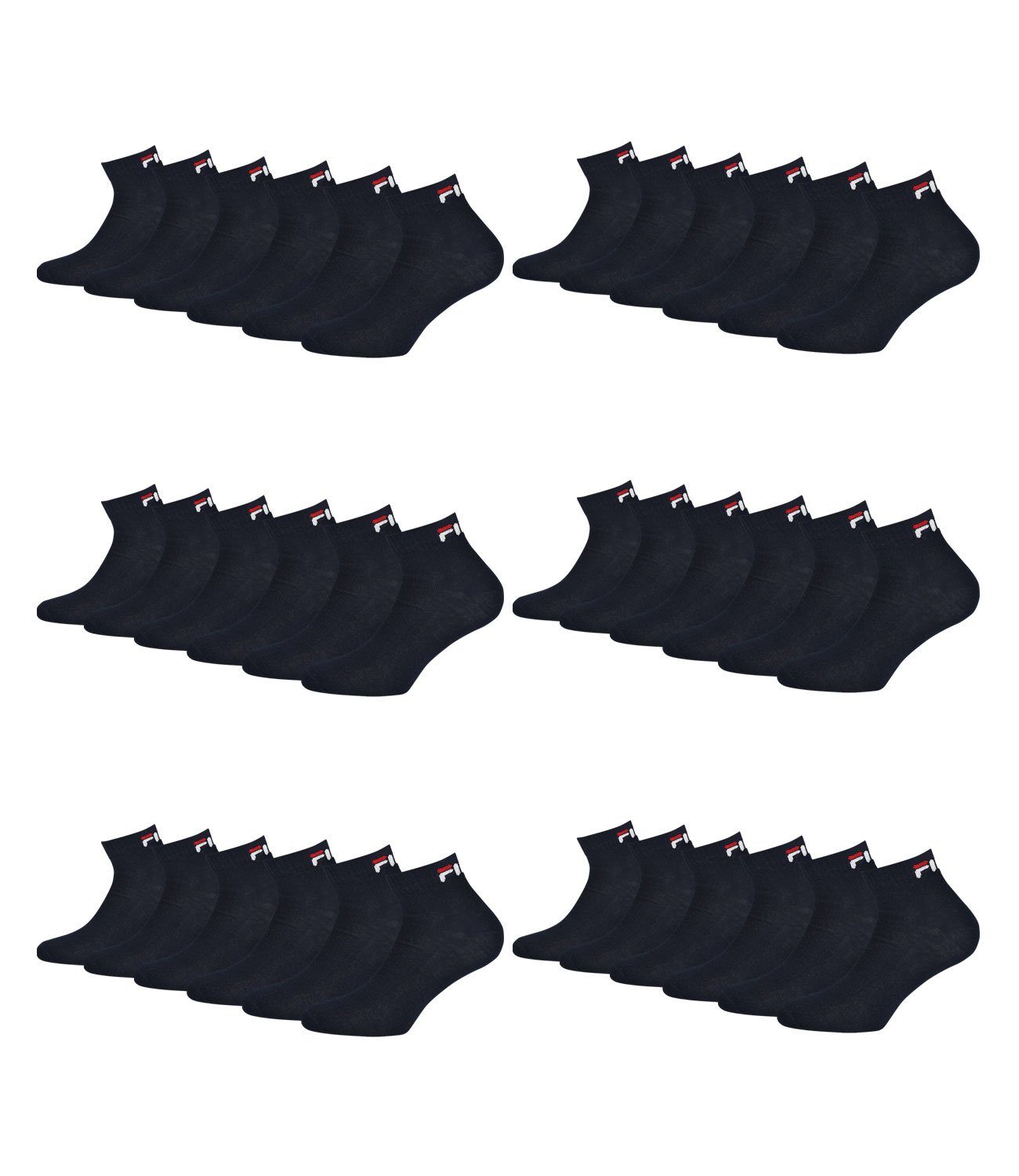 321 mit (18-Paar) Rippbündchen navy Sportsocken Fila Quarter weichem Socken
