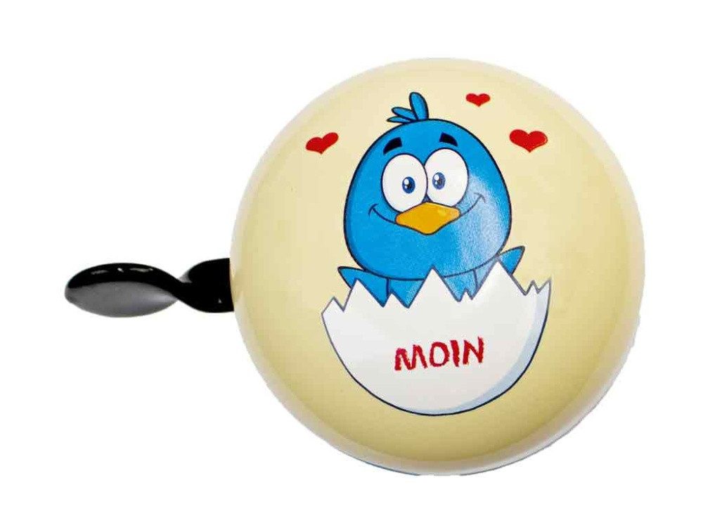 bb Klostermann Fahrradklingel Mini Ding Dong Kücken „Moin“, Ø 60mm