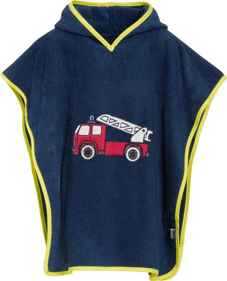 Playshoes Badeponcho Frottee-Poncho Feuerwehr, Badeponcho aus flauschigem  und saugfähigem Frottee