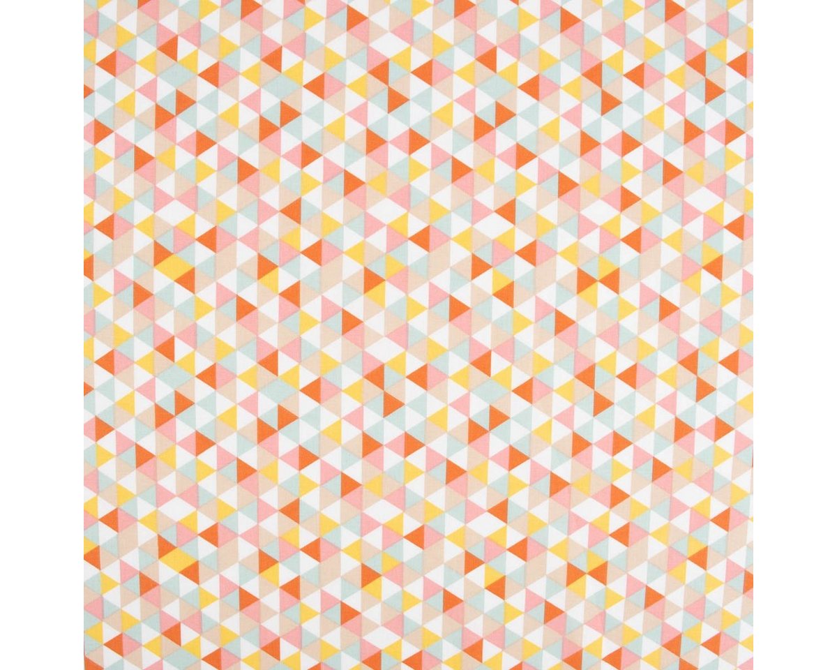 Thumbnail - SCHÖNER LEBEN. Stoff Baumwollstoff TRIMIA Geometrie Dreiecke weiß bunt 1,5m Breite, allergikergeeignet