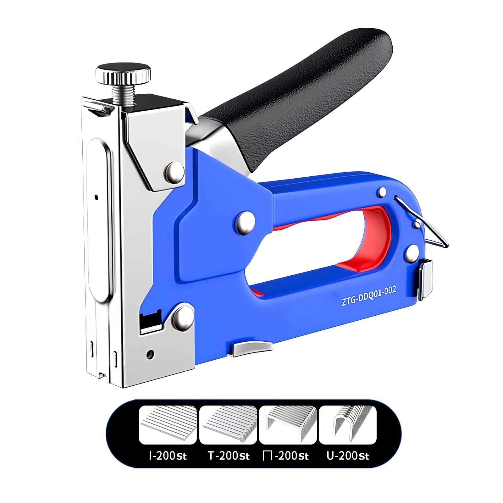 Bolwins Handtacker A07C 4in1 Profi Handtacker mit 800 Klammern Tacker Hefter Heftklammer, 0 in V, 4-in-1 Handtacker, Einstellbare Schlagkraft