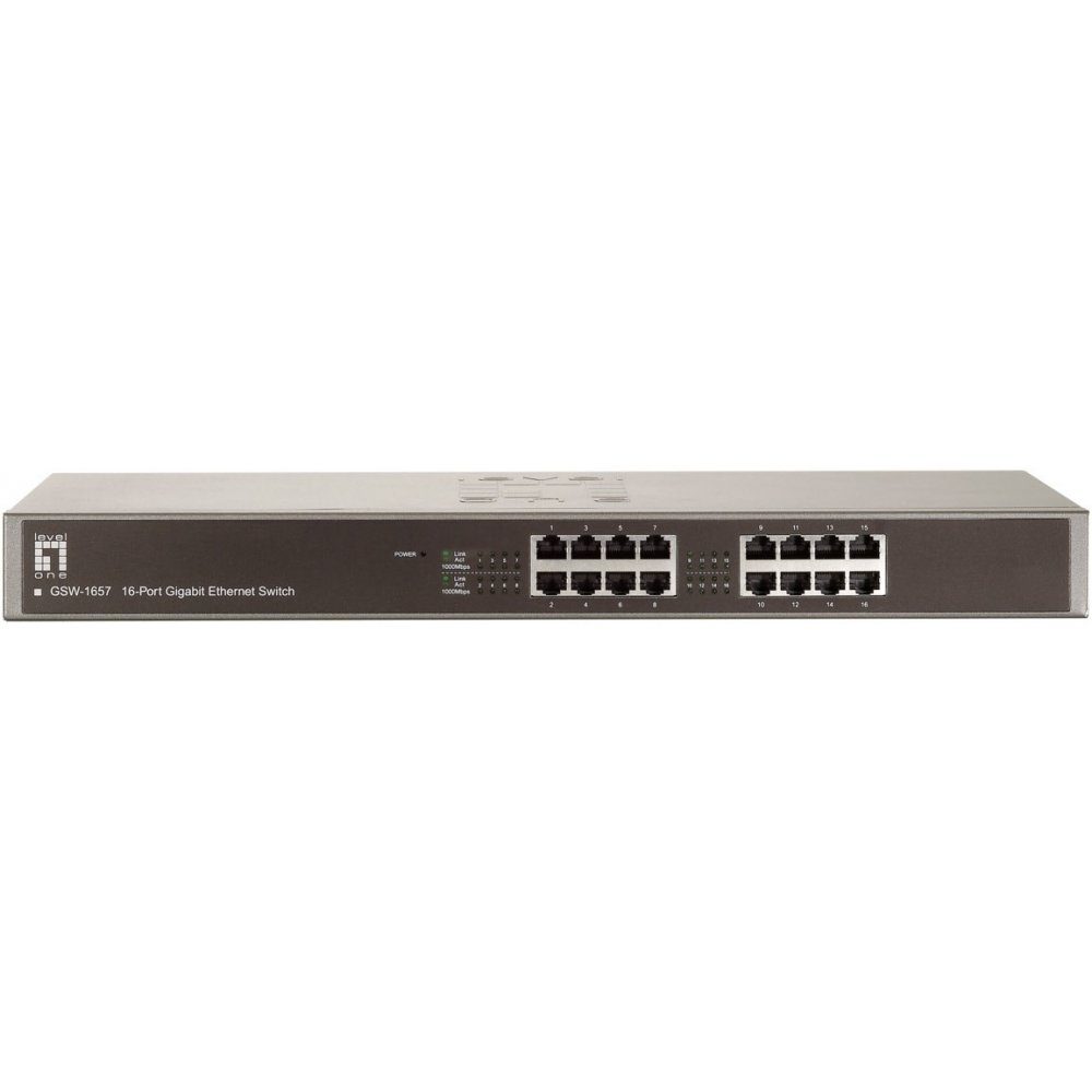 LevelOne GSW-1657 16-Port Gigabit Ethernet - Netzwerk Switch Netzwerk-Switch