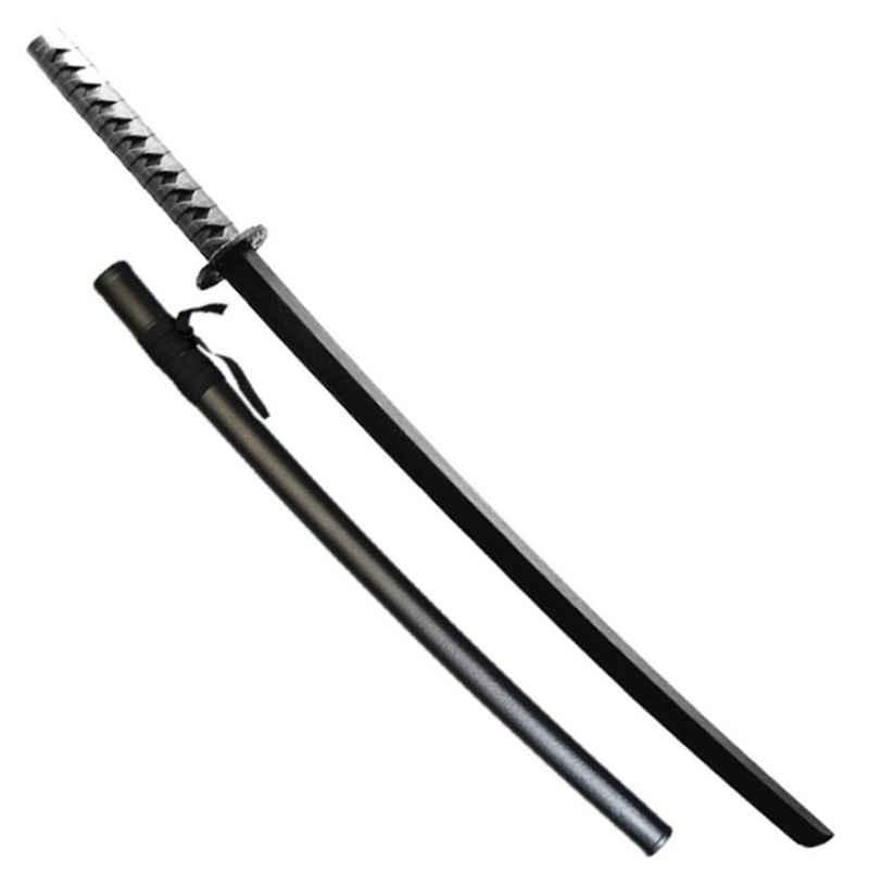 BAY-Sports Holzschwert Set Bokken mit Saya Scheide Katana schwarz Aikido Bokken schwarz, 100 cm, 2 Teile Set Angebot