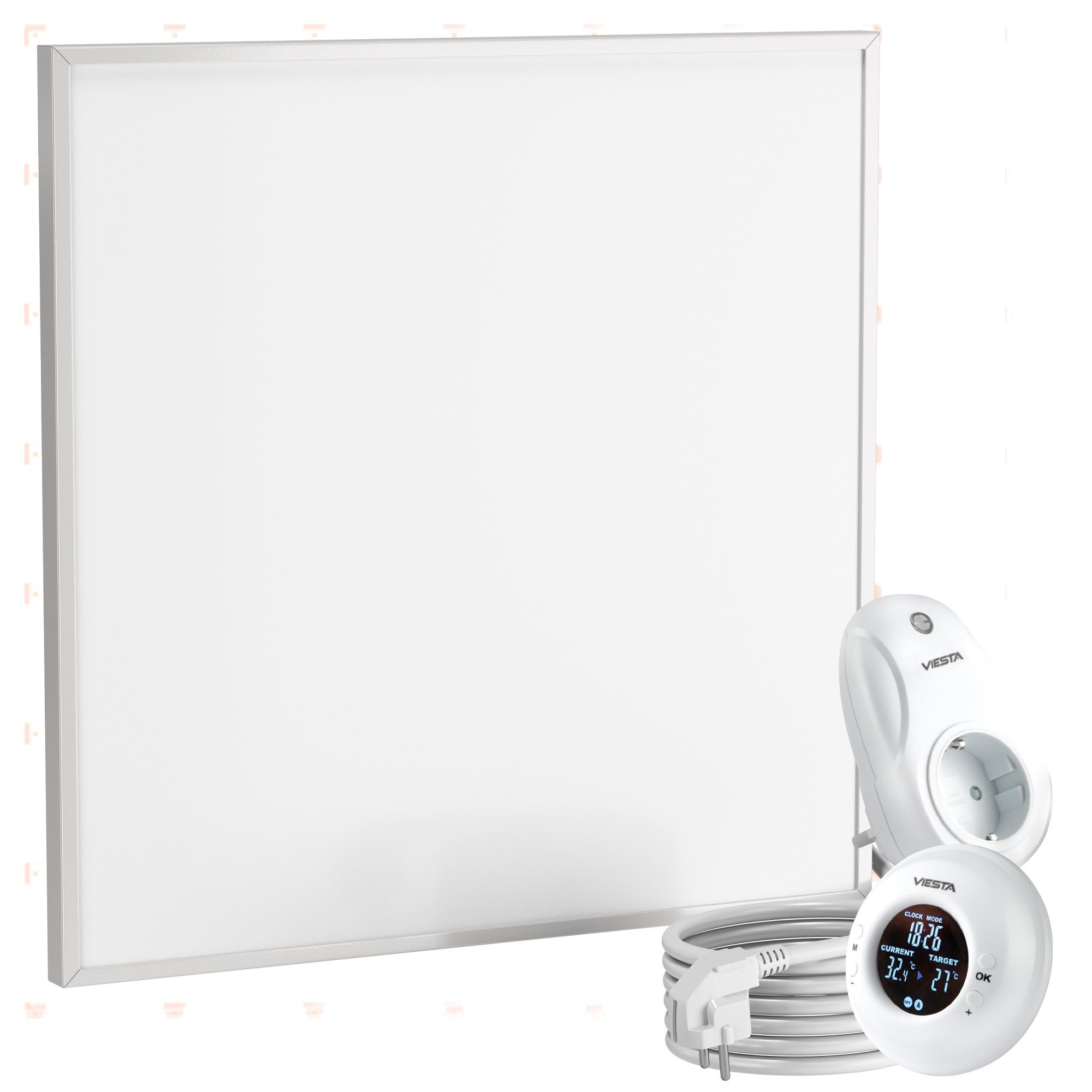 Infrarotheizung 60x60 Carbon Crystal Infrarot Wandheizung 300 W TH20 Funk Thermostat