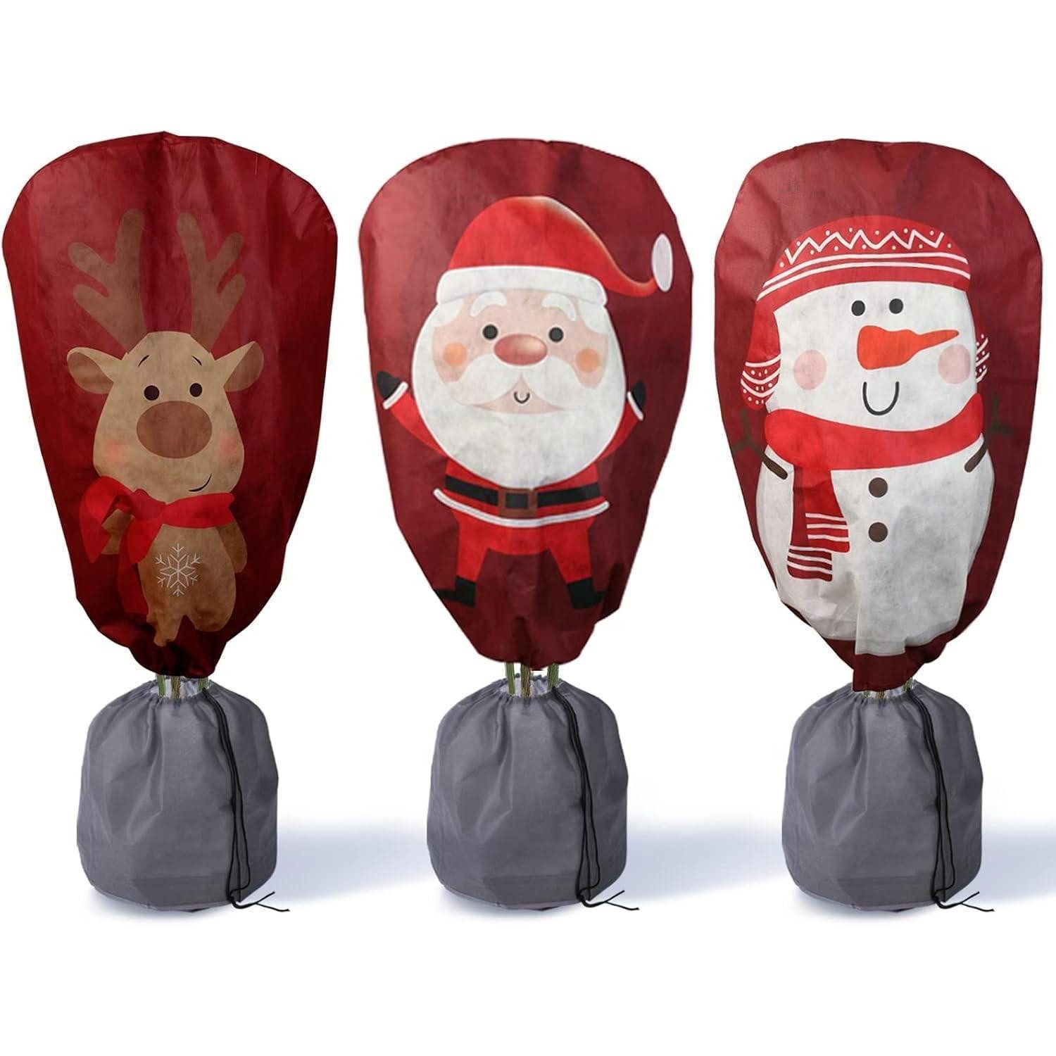 LuxusKollektion Winterschutzhaube 3er-Set Deko-Vlieshauben 90x110cm Rot Winterschutz
