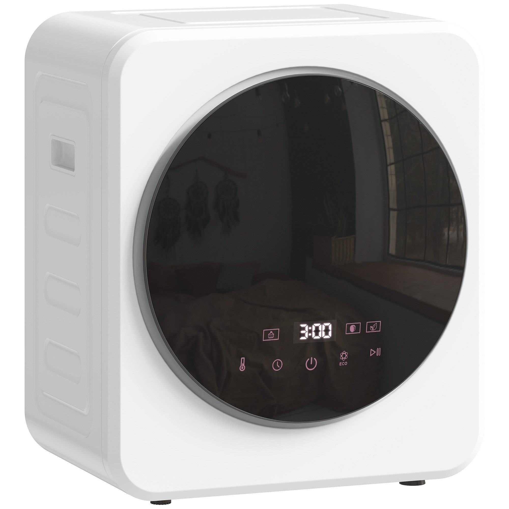 HOMCOM Ablufttrockner B61-016V90WT, Sterilisation bei 60°C, Touchscreen, kompakt