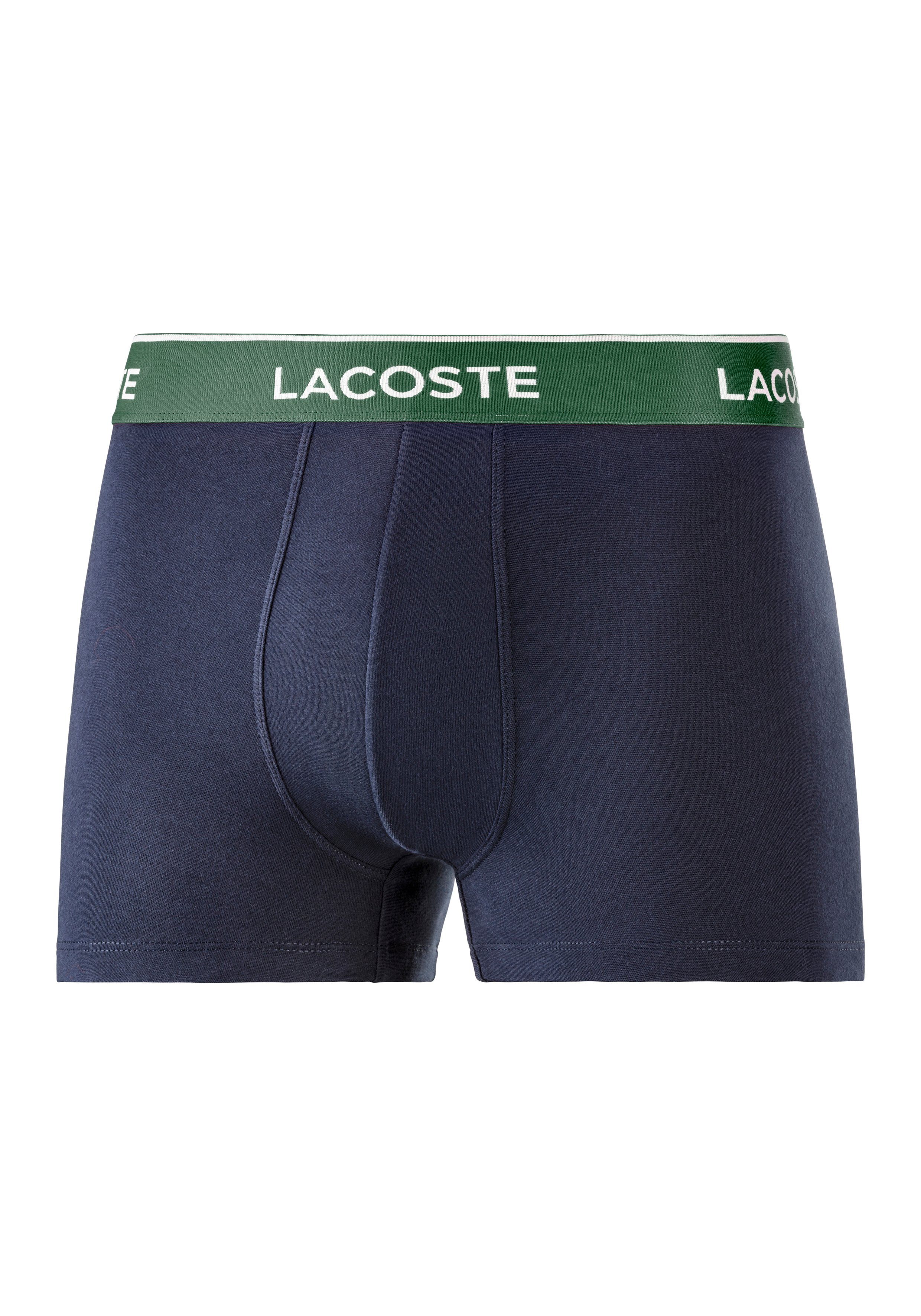 Lacoste Boxershorts eng Boxershorts Lacoste Passform Herren Komfortable navy-grün, Material, navy (Packung, Premium 3er-Pack) 3-St., navy-rot, Atmungsaktives