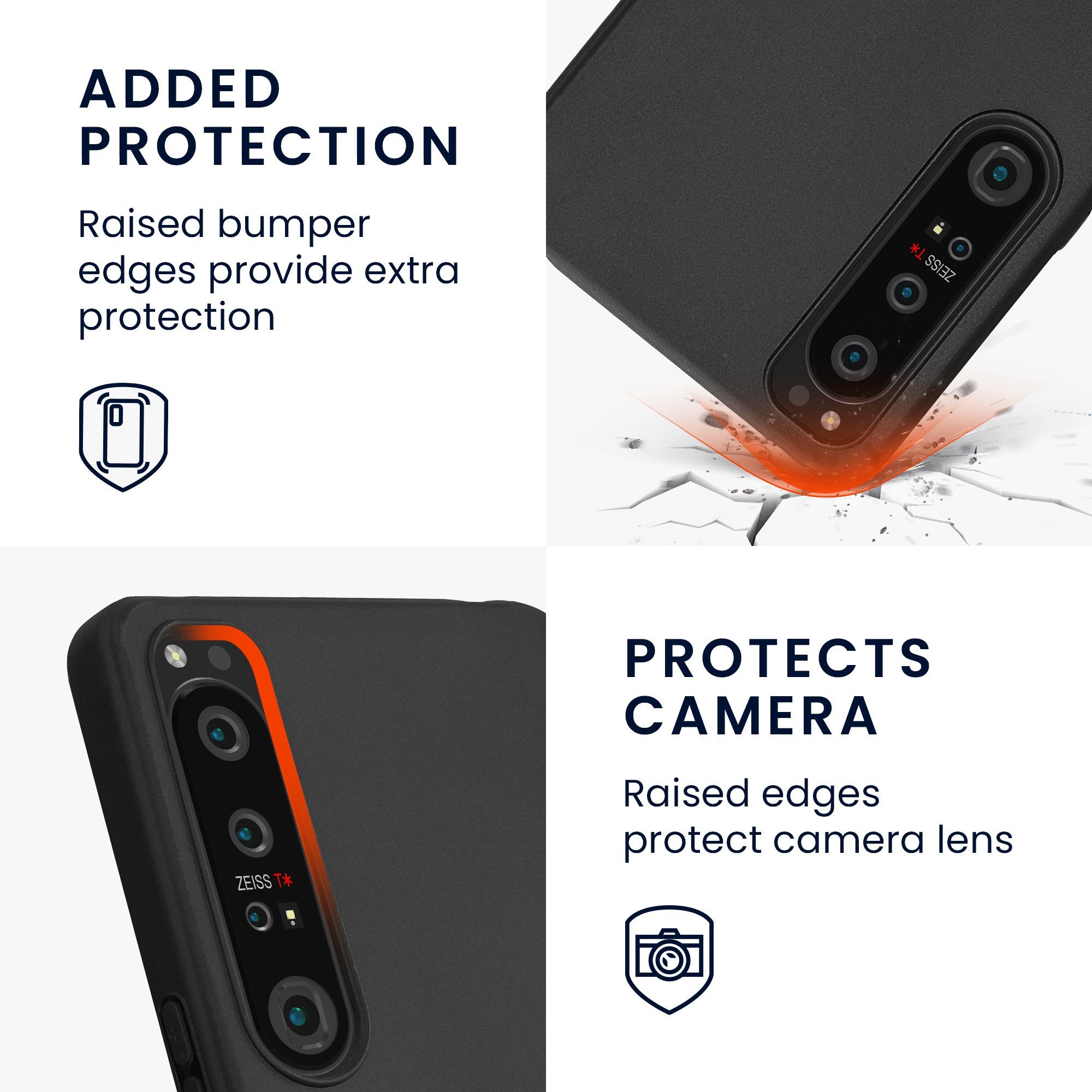 kwmobile Handyhülle Hülle für Sony Xperia 1 IV, Hülle Silikon - Soft Handyhülle - Handy Case Cover