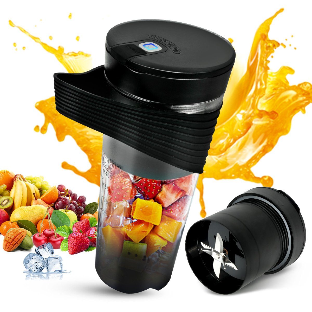 7Magic Entsafter Mini Mixer to Go, Protein Shaker, Shaker Elektrisch, 150  W, 4000 mAh aufladbarer Personal Blender