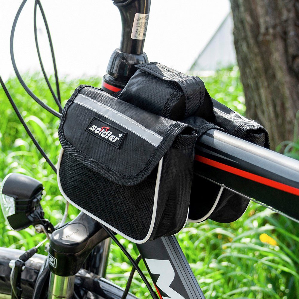 cofi1453 Fahrradtasche cofi1453 5 Pocket Doppel Fahrradtasche Gepacktasche Radtasche Rahmenta