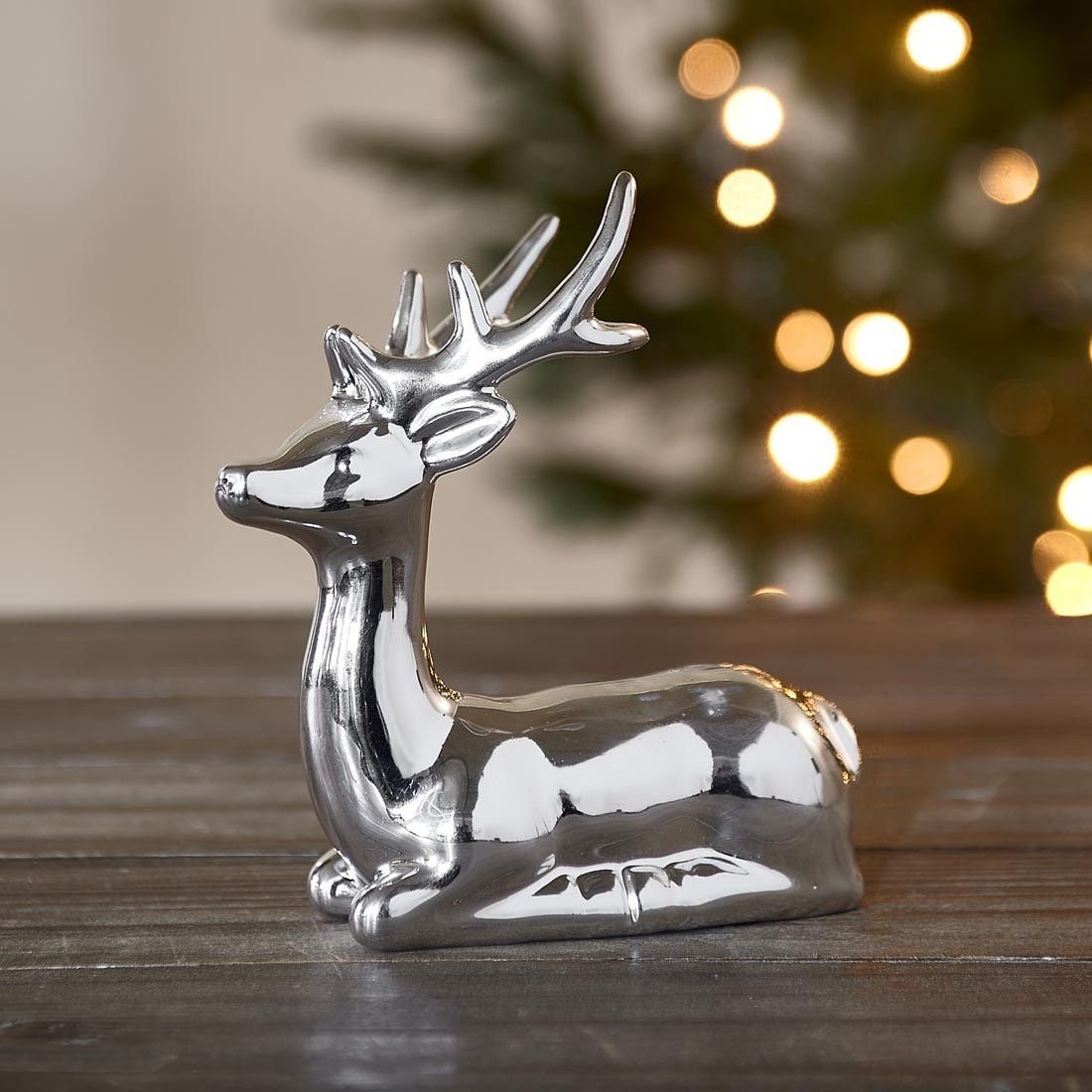 Rivièra Reindeer Weihnachtsfigur - Holiday Rentier S silber Weihnachtsdeko Maison
