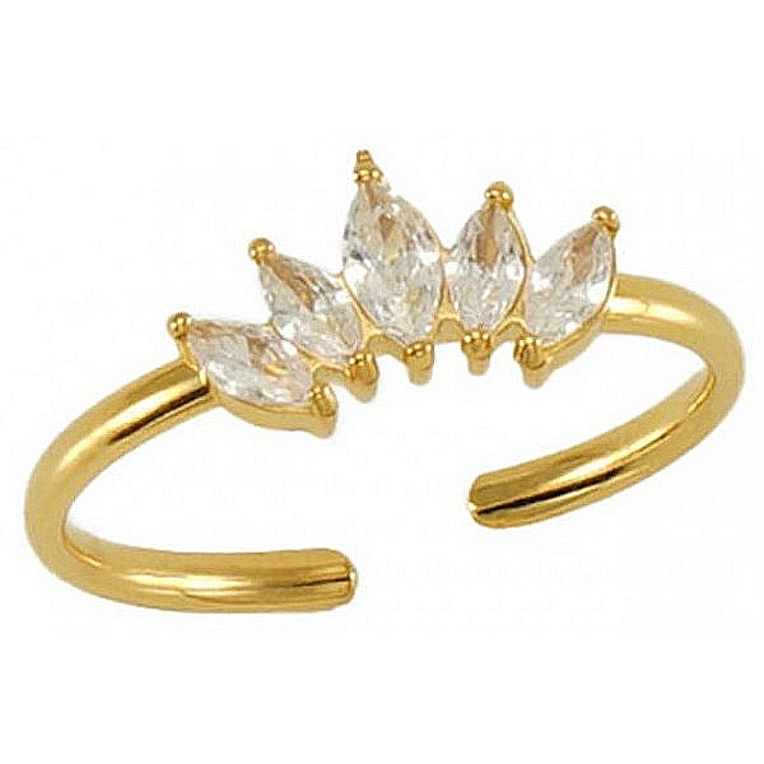 KARMA Fingerring Damenring Edelstahl gold Kristall Damenschmuck Fingerring (Goldring, Modeschmuck Kristallring), Damen Ring Schmuck Edelstahlring verstellbar