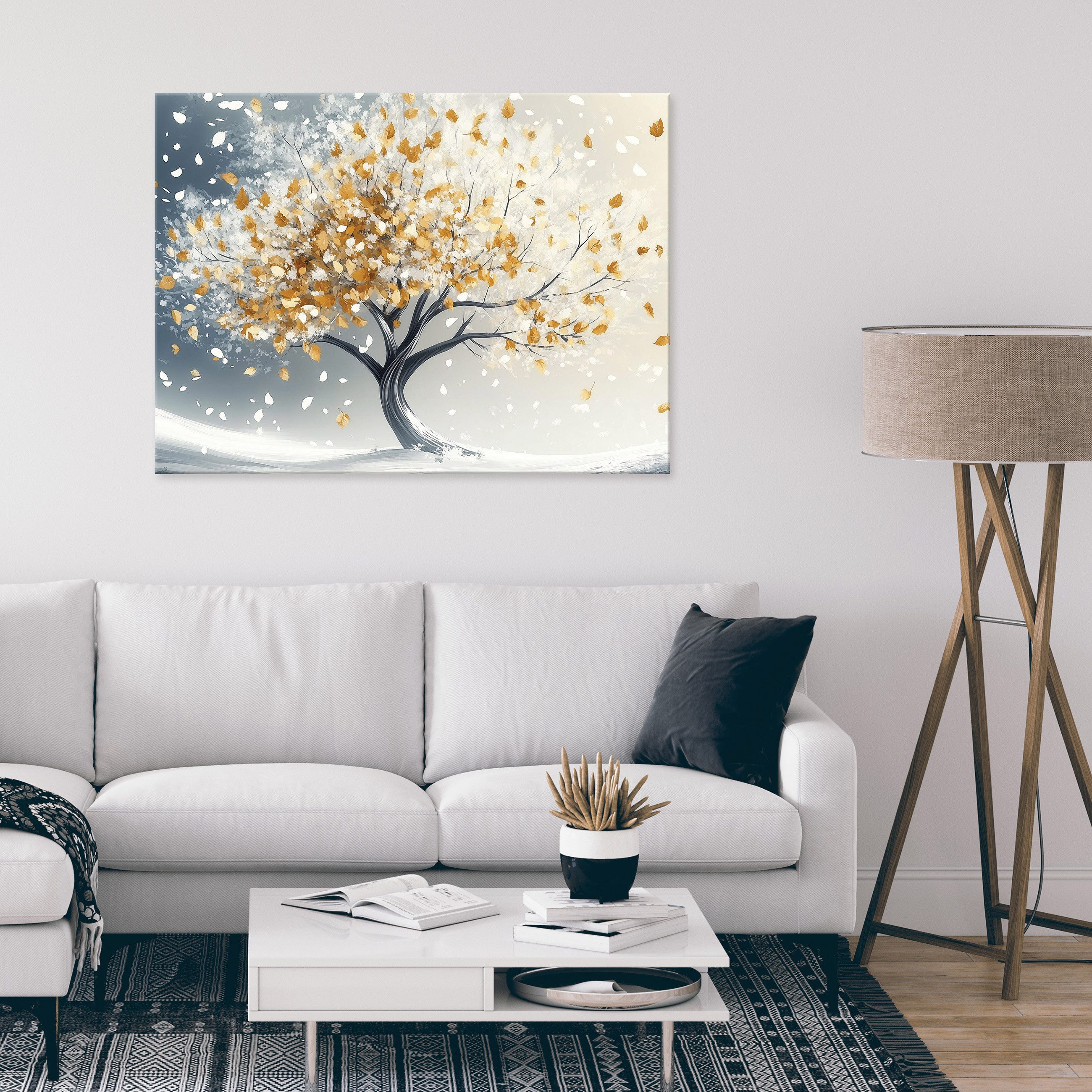 Wallarena Leinwandbild Baum Abstrakt Gold Blau günstig online kaufen